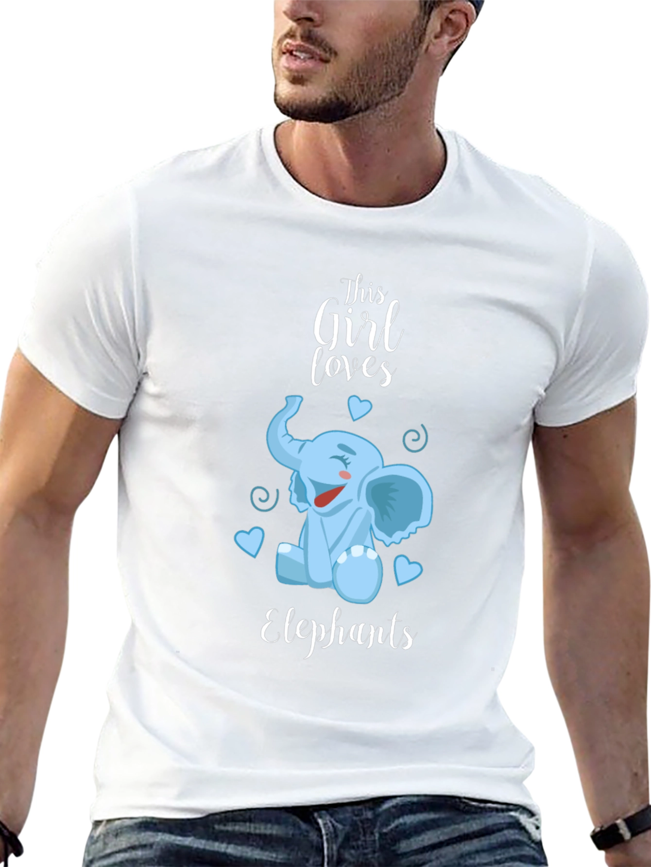 Girls Elephant Lover Tee - Cute Cartoon Design