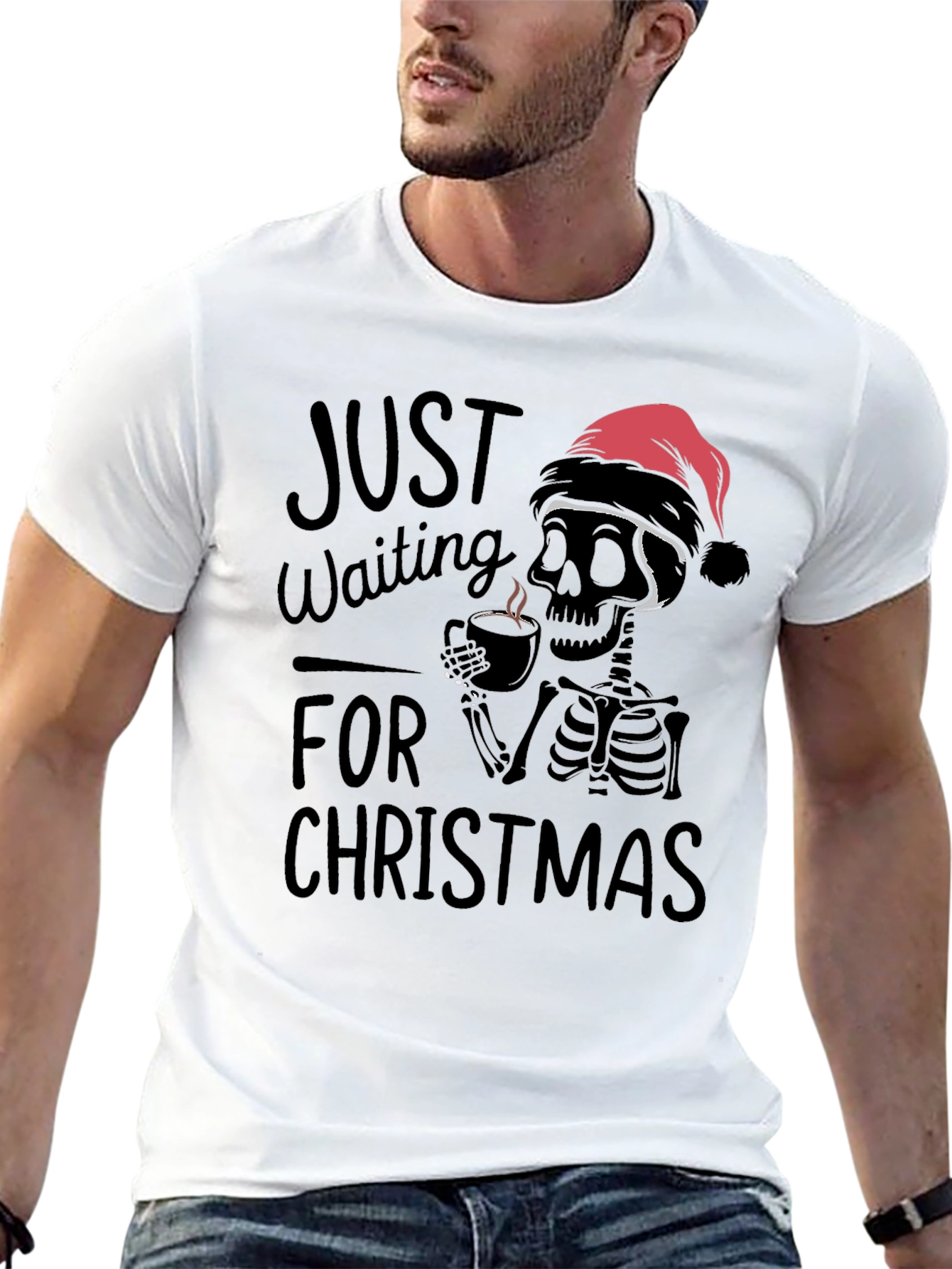 Waiting for Christmas Skeleton T-Shirt