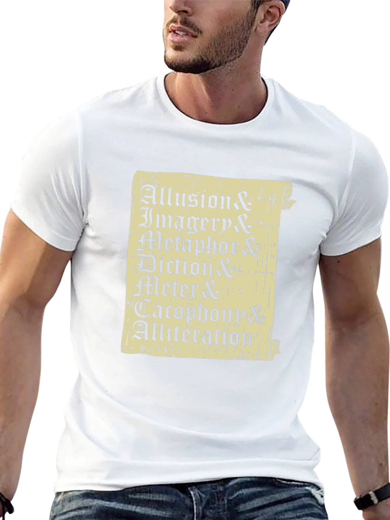 Literary Terms Scroll Graphic T-Shirt