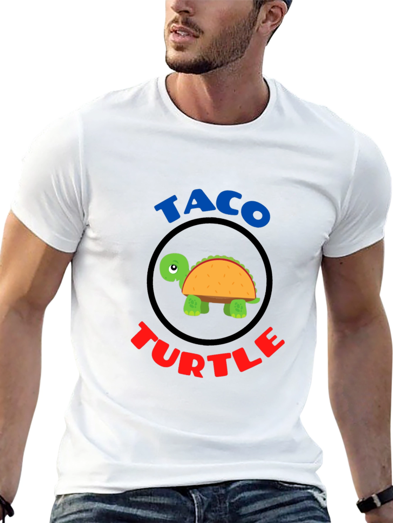 Taco Turtle Graphic T-Shirt Funny Animal Food Tee