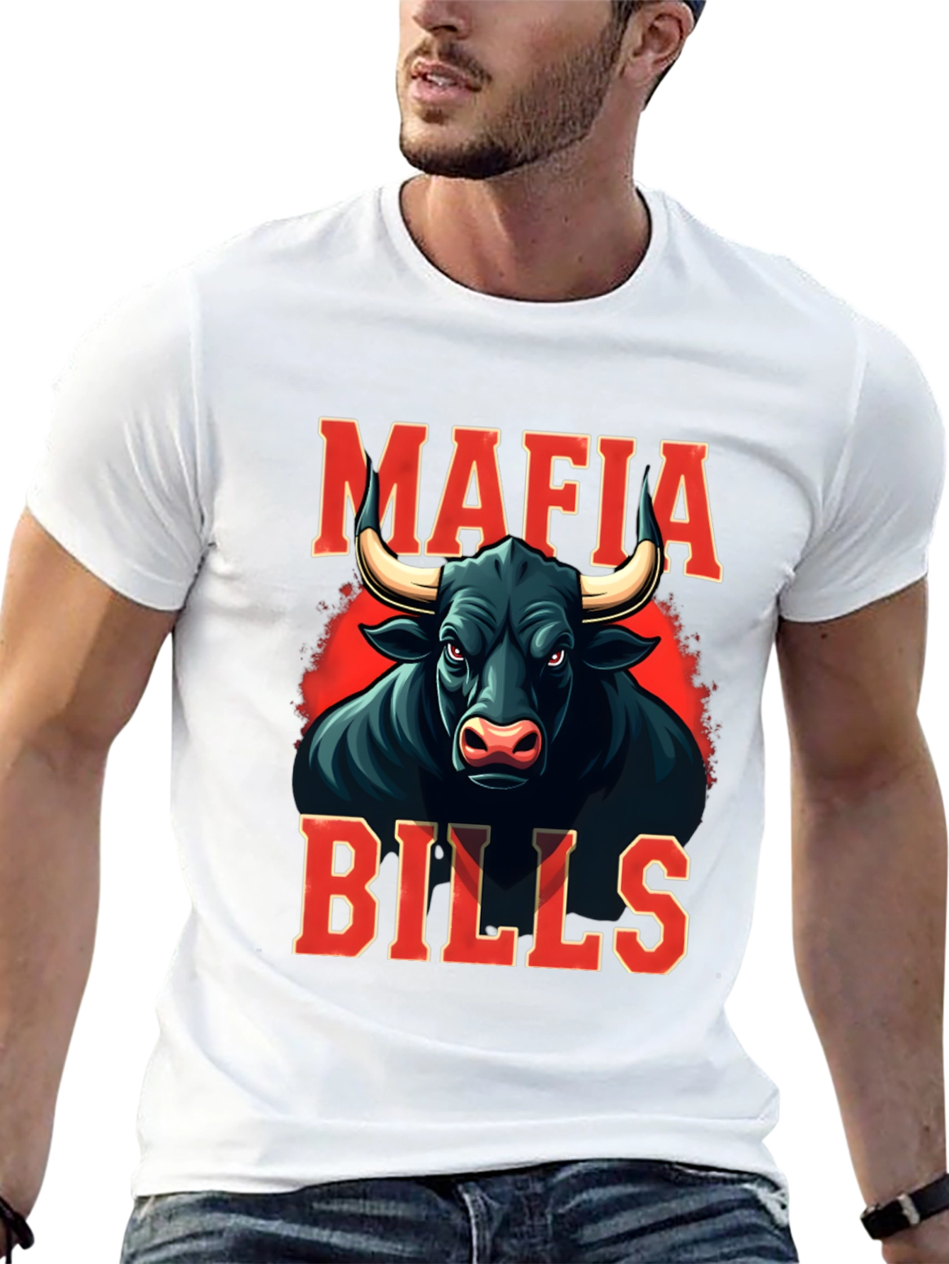 Mafia Bills Graphic Tee - Black Cotton Blend