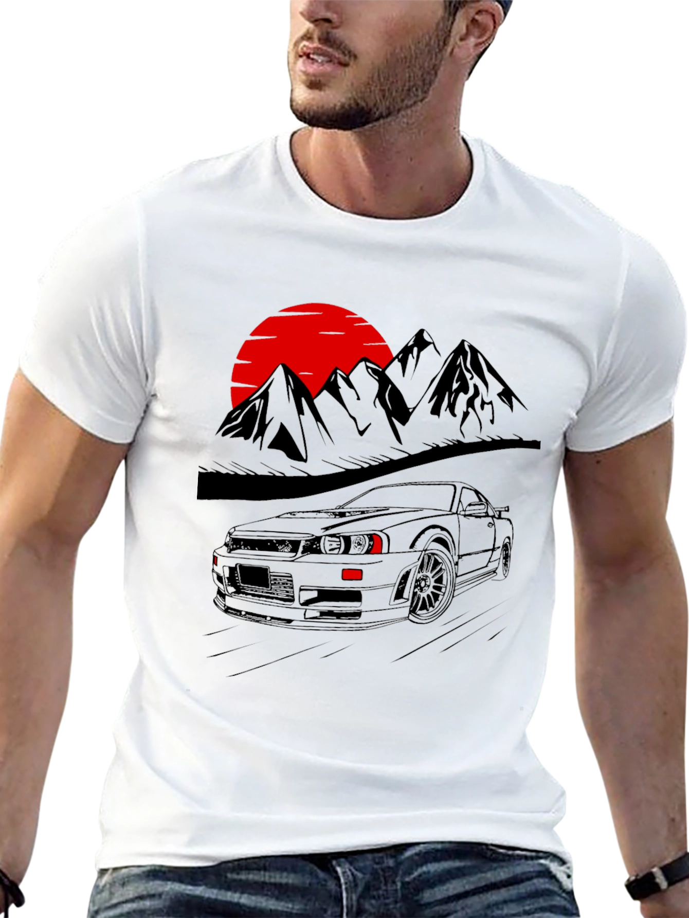 Sunset Mountain Car T-Shirt