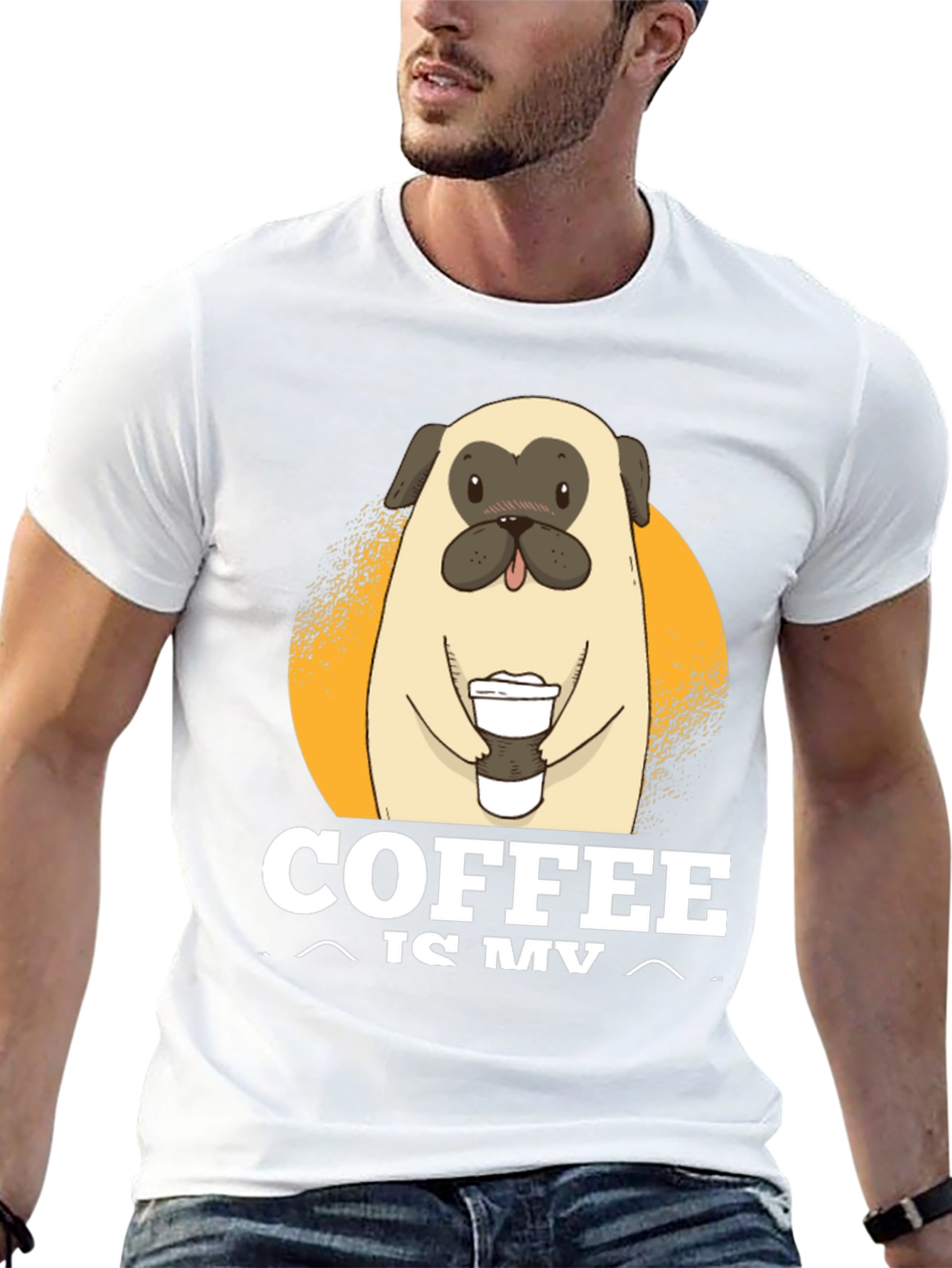 Coffee Loving Pug T-Shirt