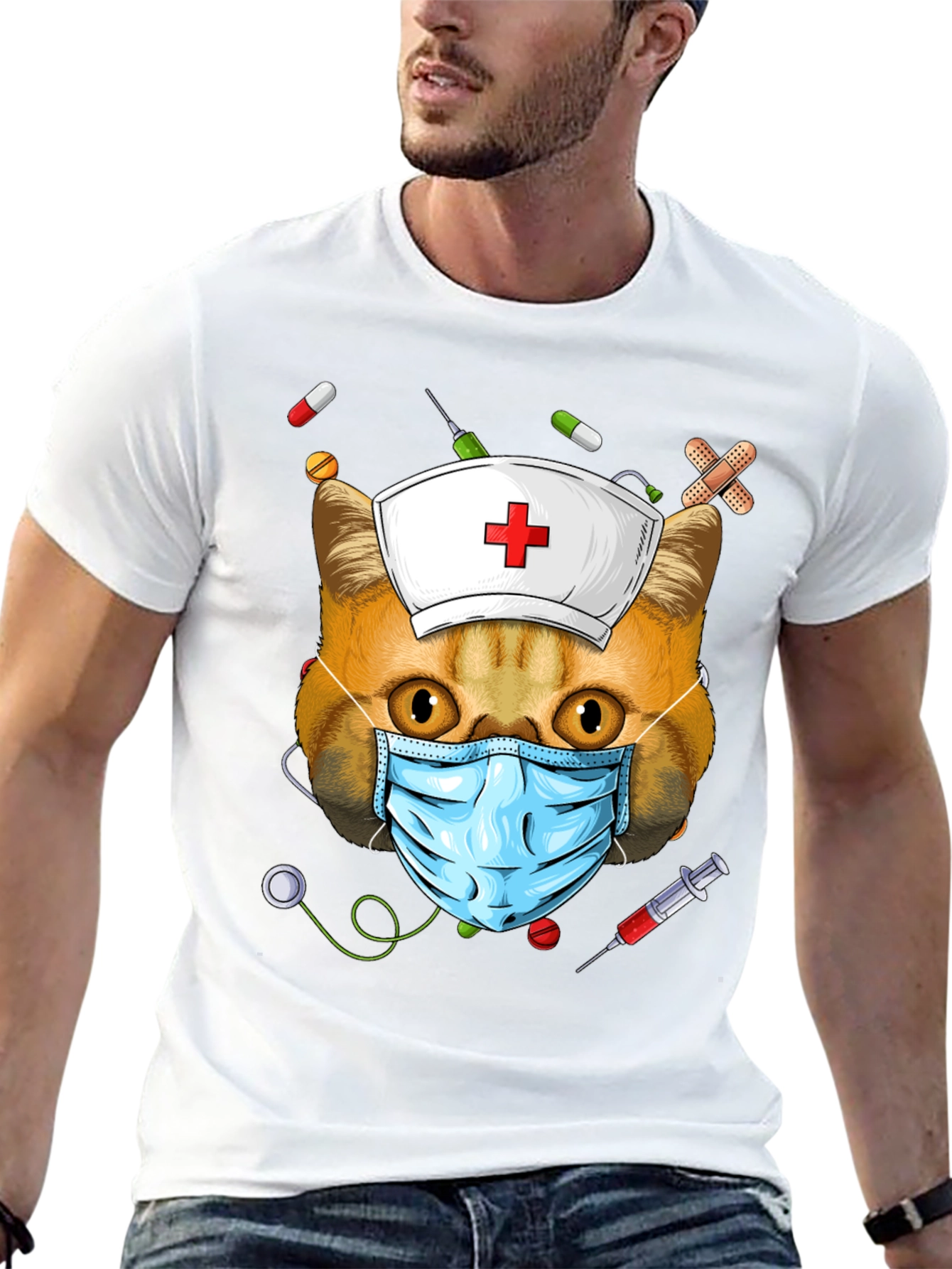 Cat Nurse T-Shirt - Funny Animal Tee