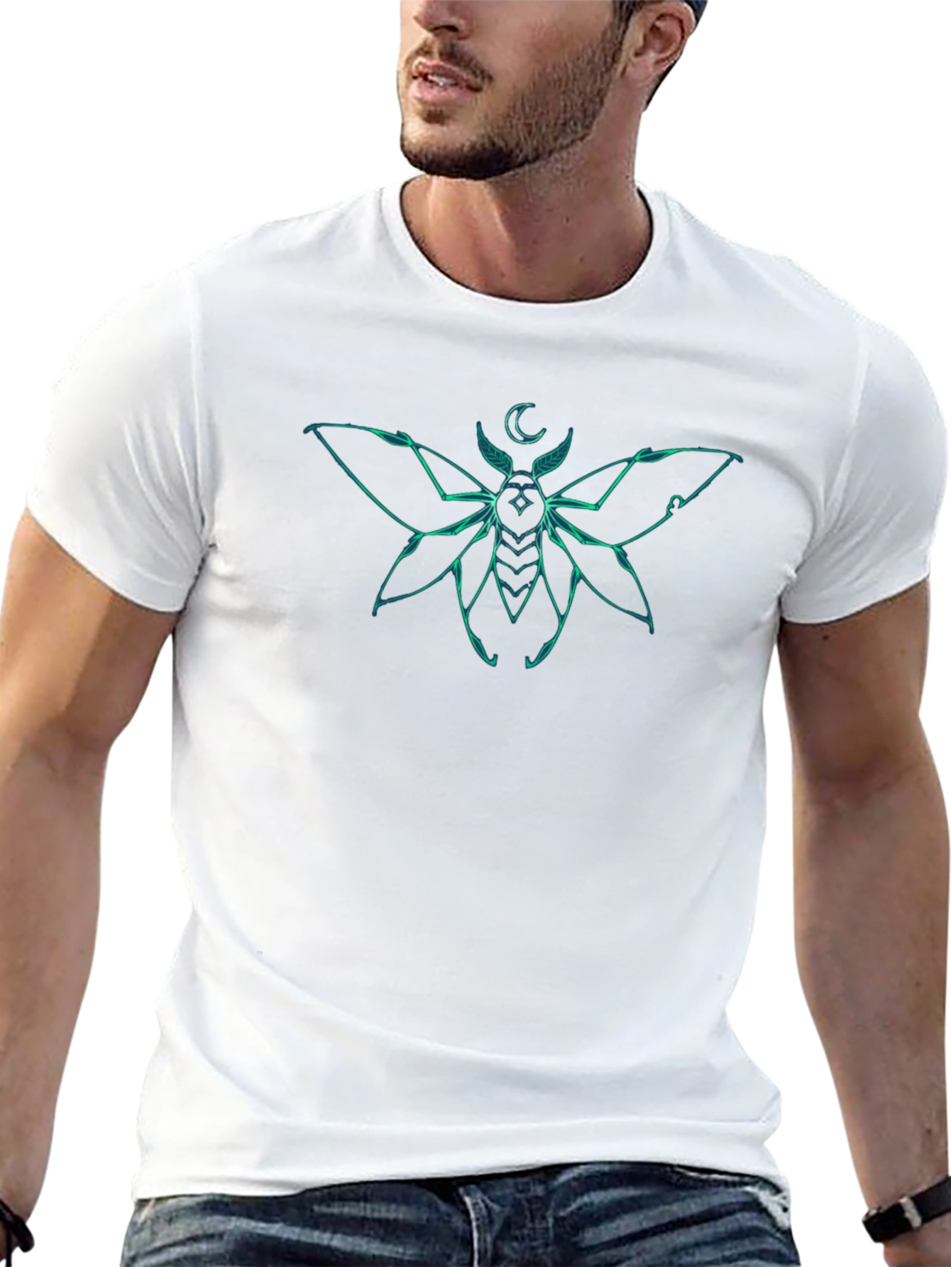 Moth Graphic Tee - Black Short Sleeve T-Shirt
