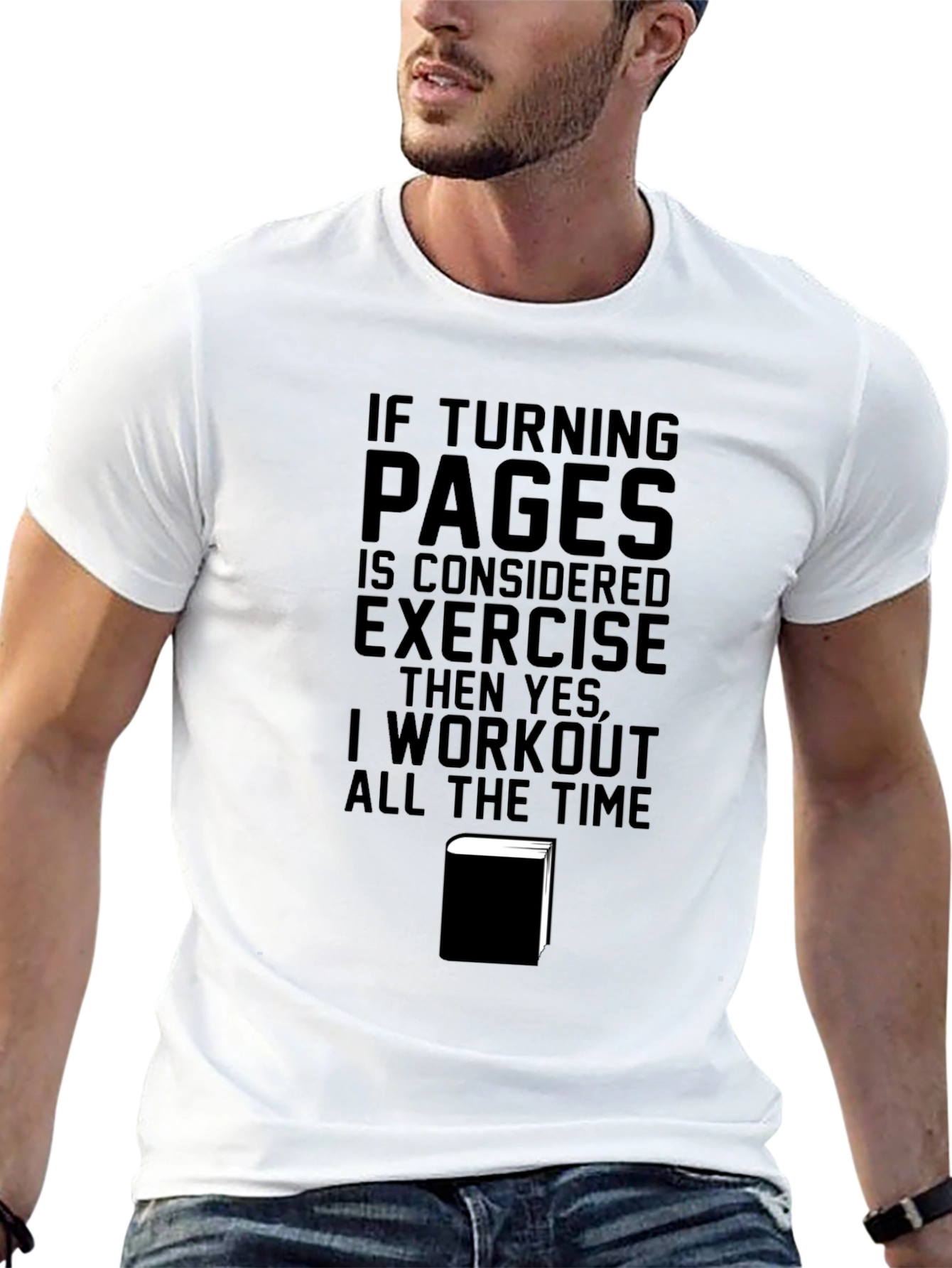 Funny Book Lover T-Shirt - Turning Pages is Exercise
