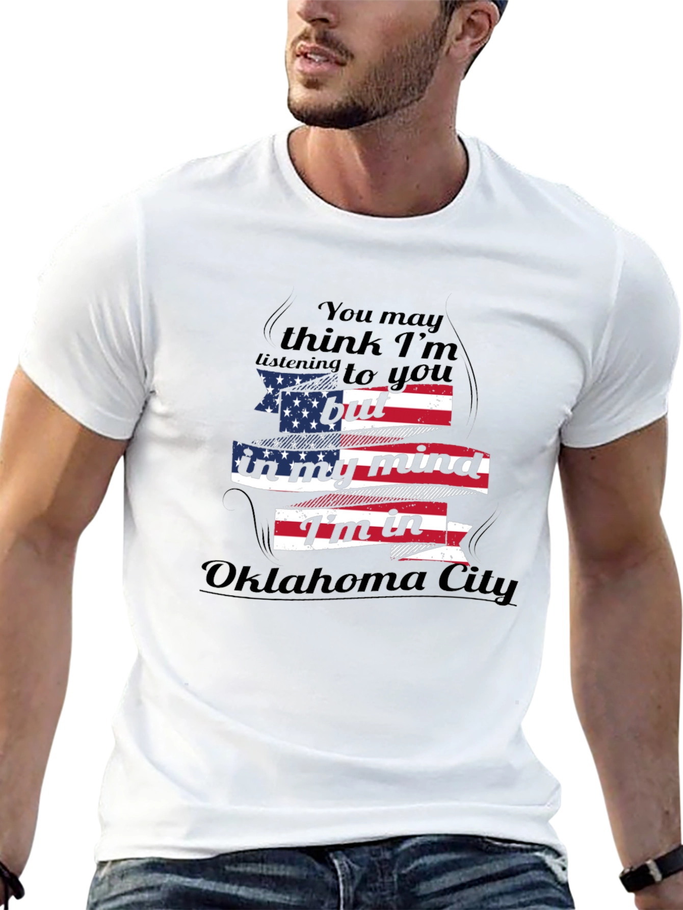 Oklahoma City Mind T-Shirt - USA Flag Graphic Tee
