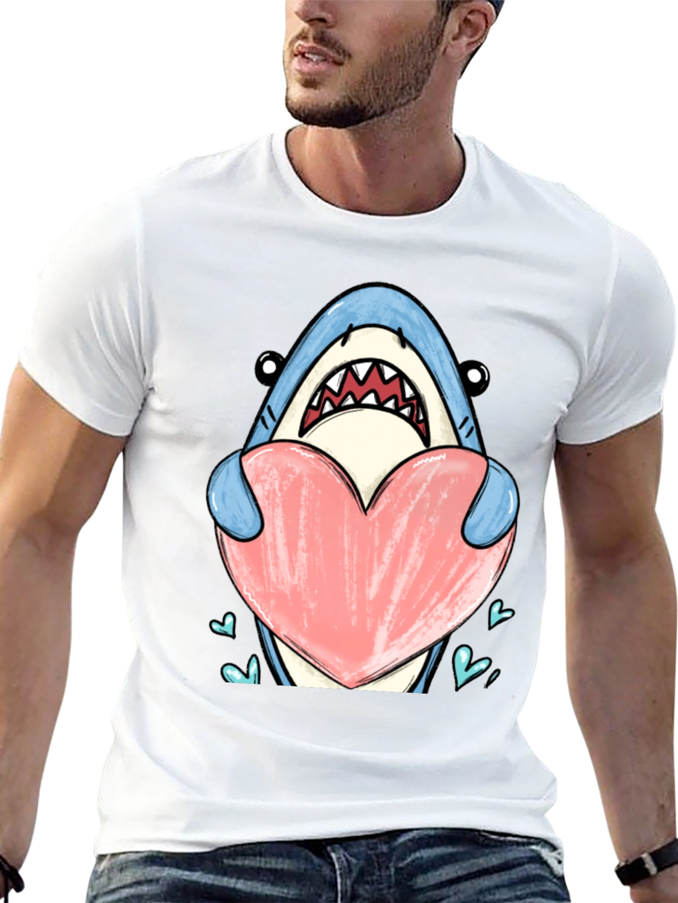 Shark Heart Graphic T-Shirt - Love Bites!