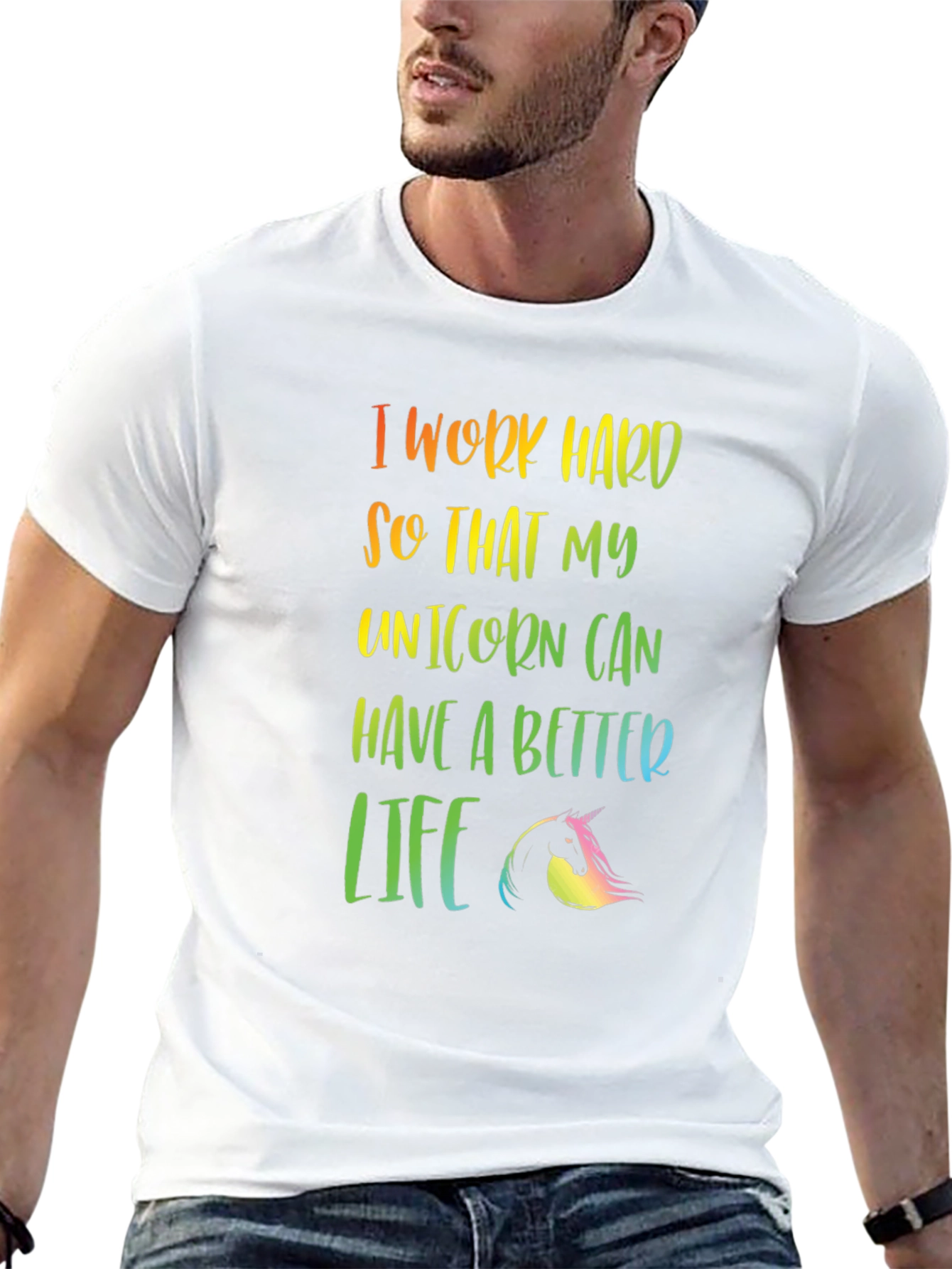 Unicorn Life T-Shirt - Rainbow Text
