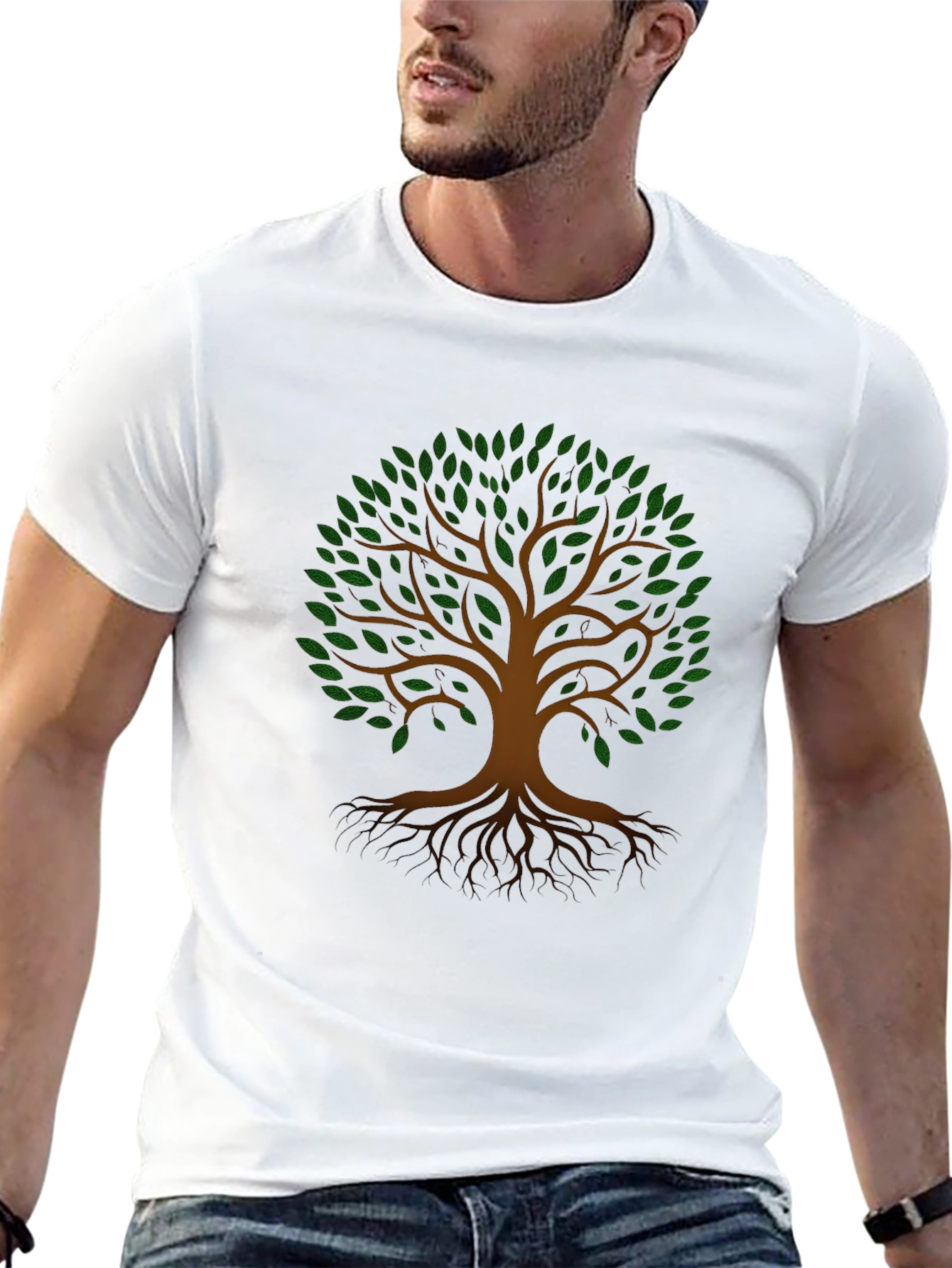 Nature Tree of Life Graphic Black T-Shirt