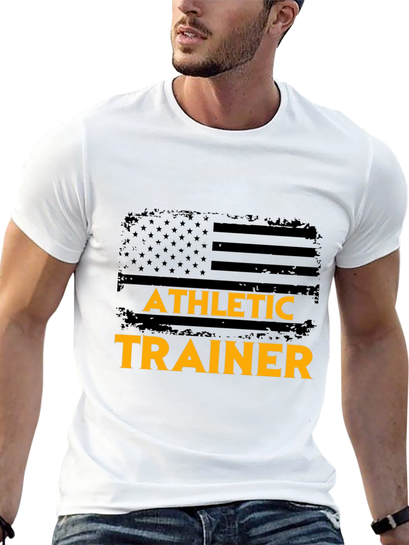 Athletic Trainer US Flag Graphic T-Shirt