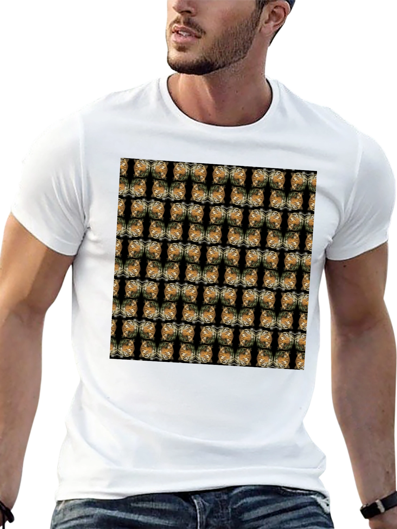 Patterned Graphic Print T-Shirt