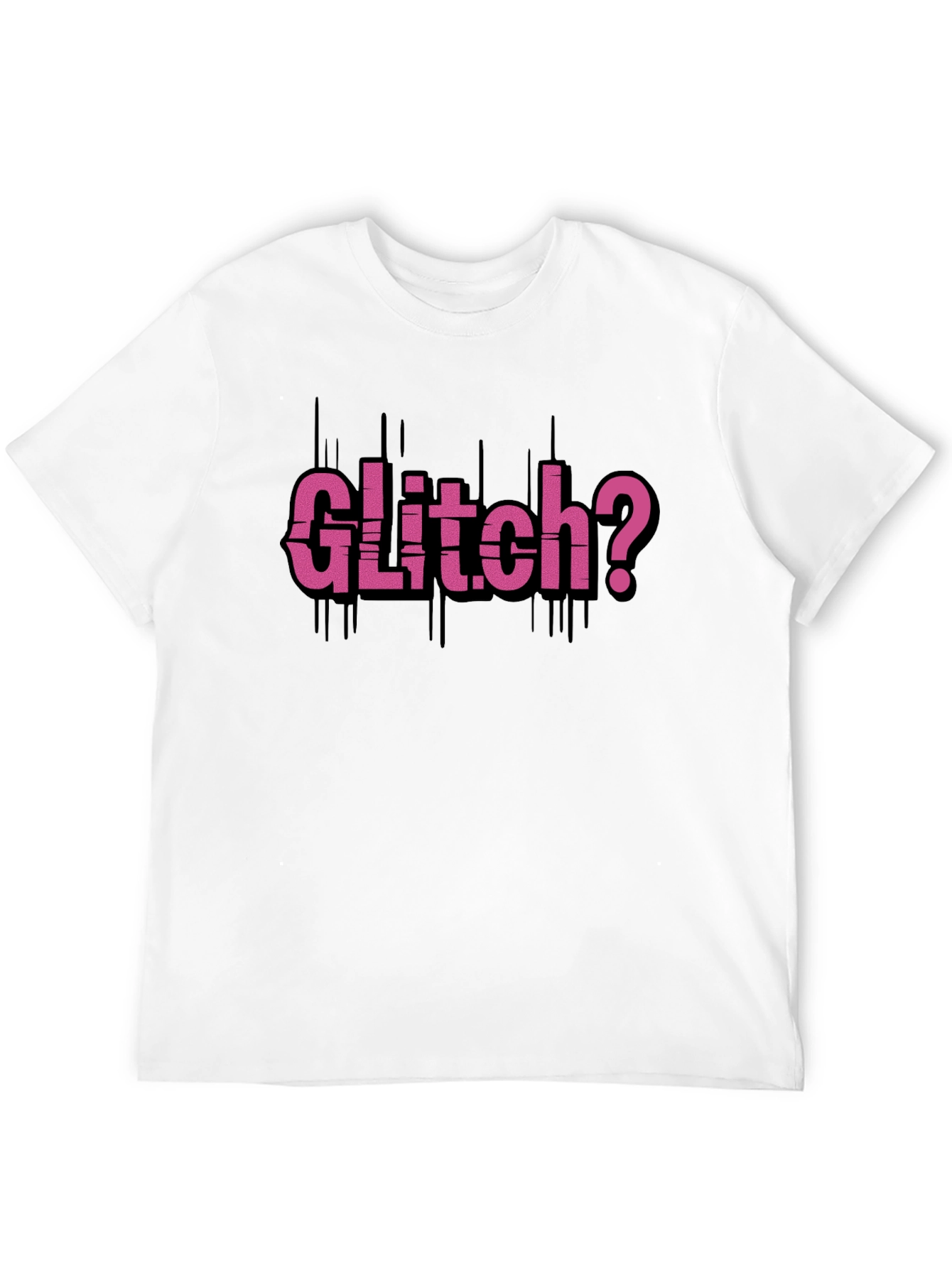Glitch? Graphic Tee - Trendy Black T-Shirt