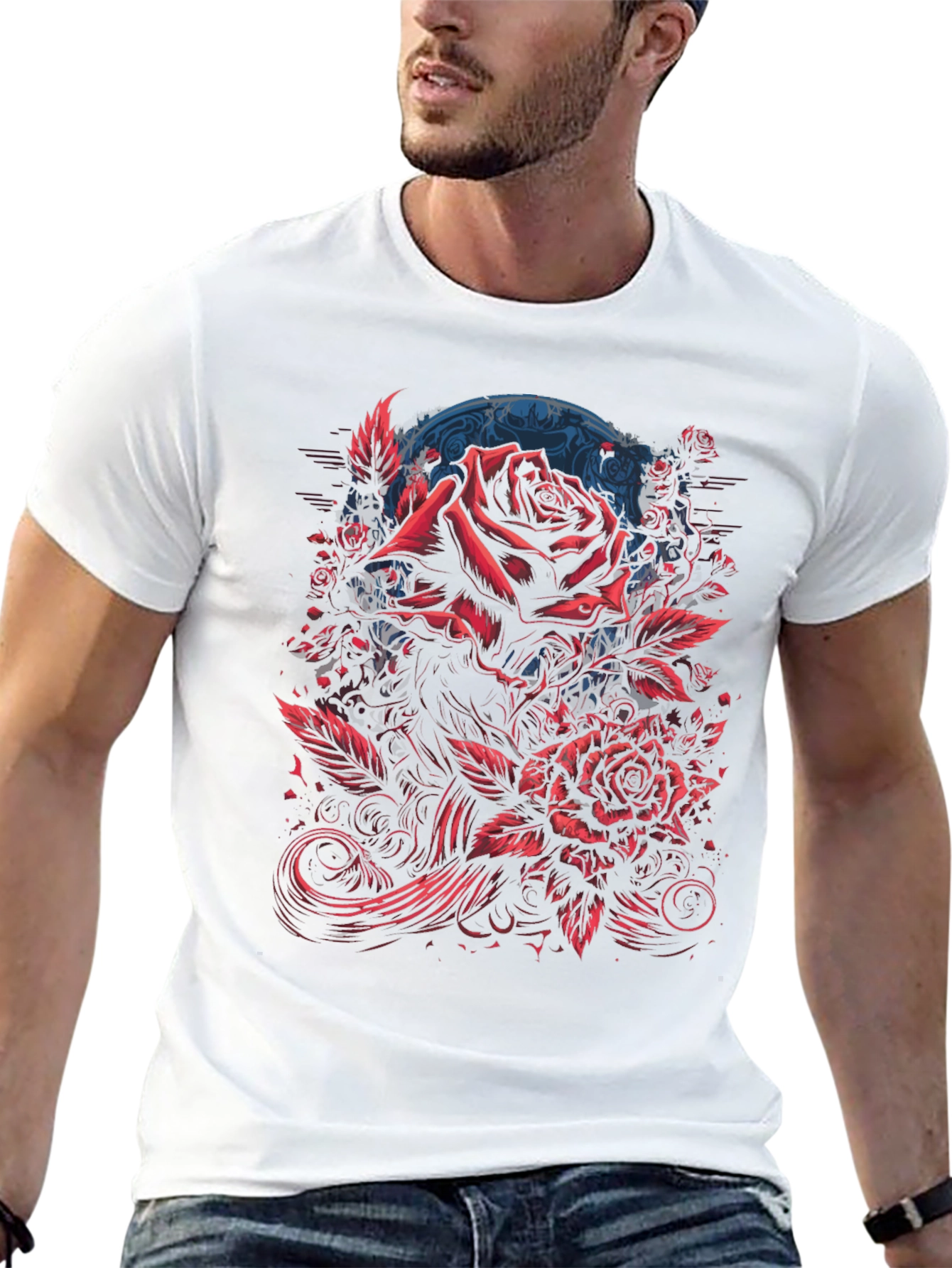 Rose Graphic Black T-Shirt