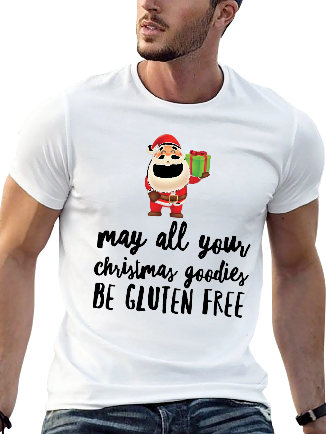 Funny Gluten-Free Christmas Santa T-Shirt