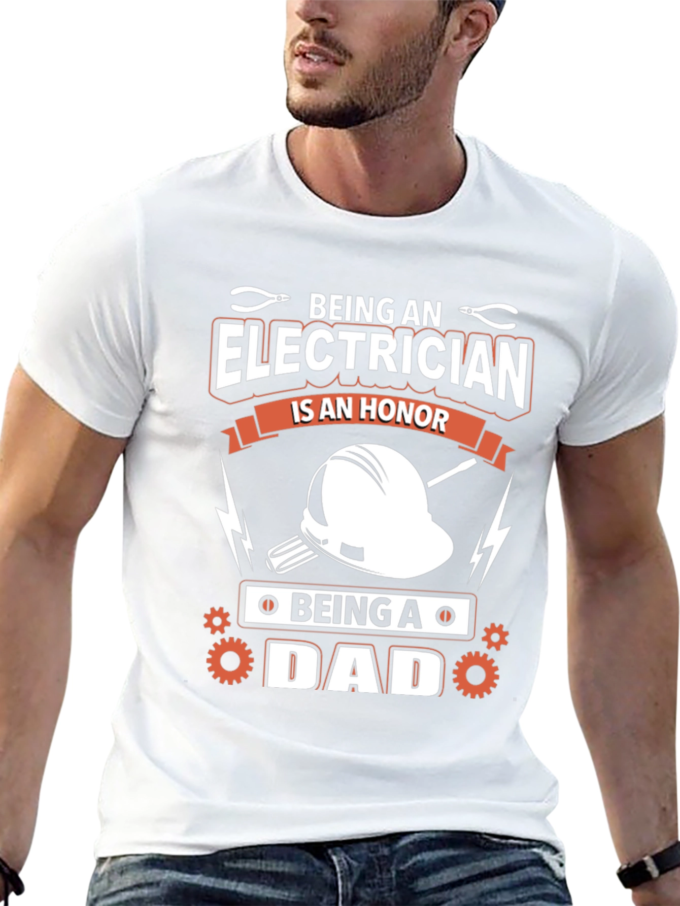 Electrician Dad Black T-Shirt