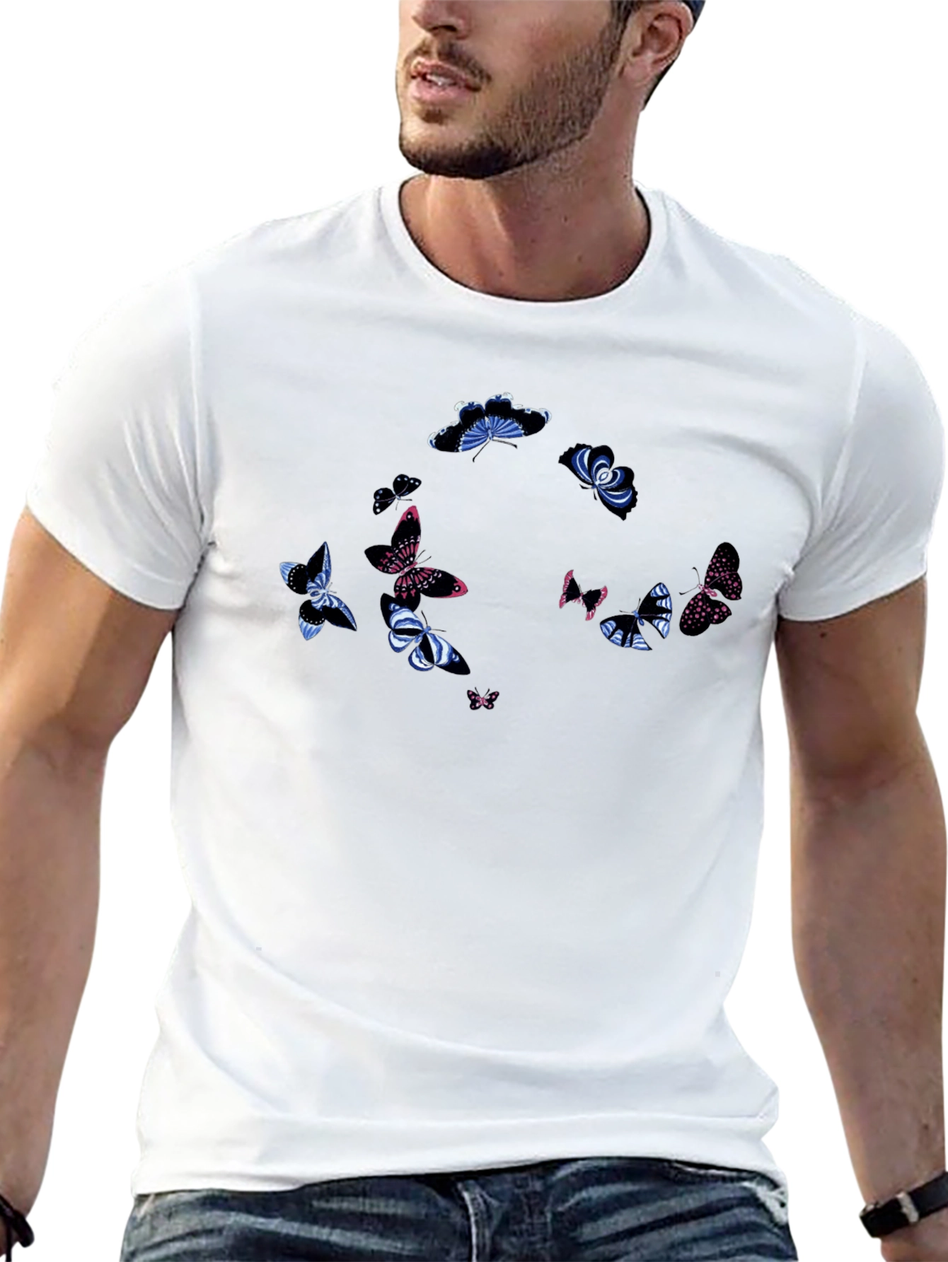 Butterfly Circle Graphic T-Shirt