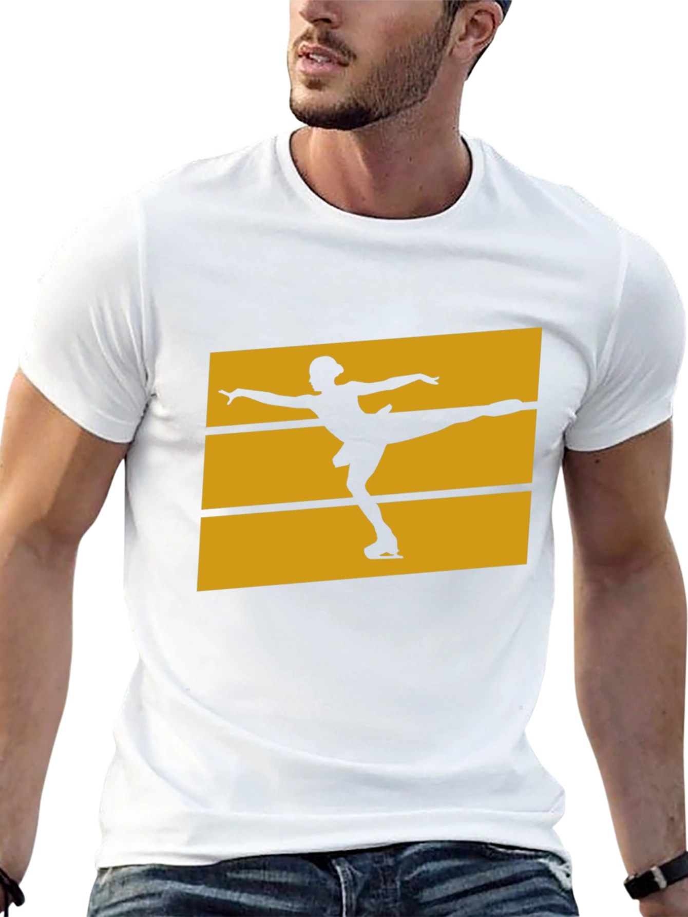 Figure Skating Graphic Tee - Black Cotton T-Shirt