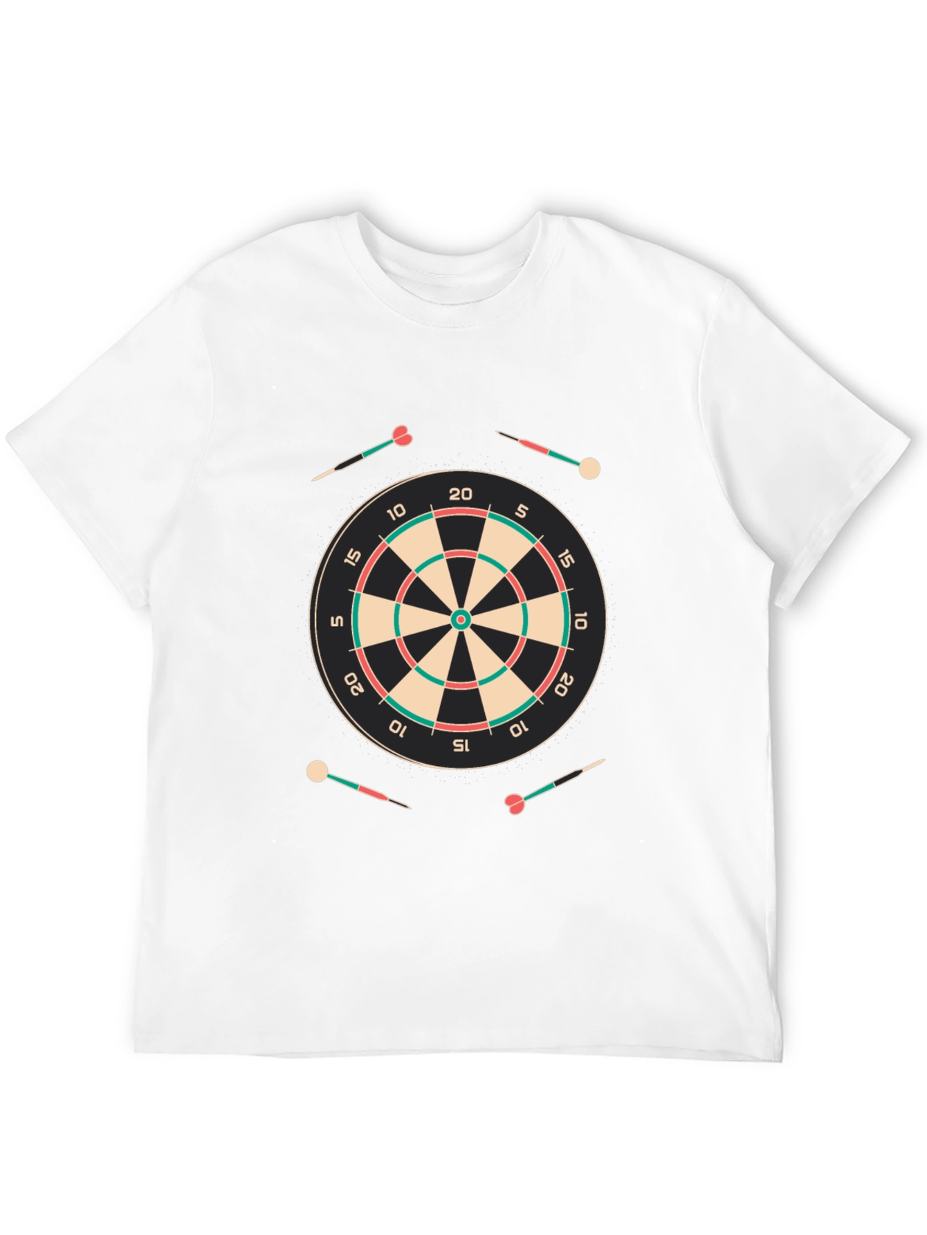 Darts T-Shirt: Black Tee with Dartboard Design