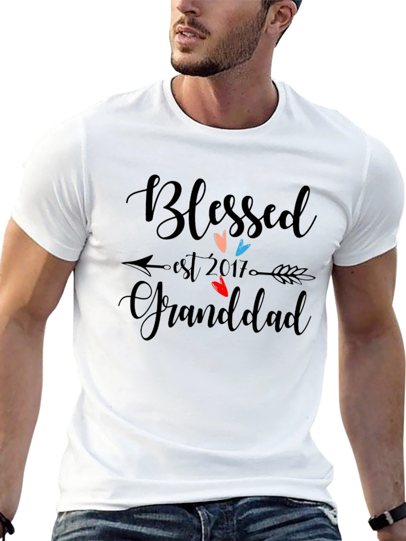 Blessed Granddad Est. 2017 Graphic T-Shirt
