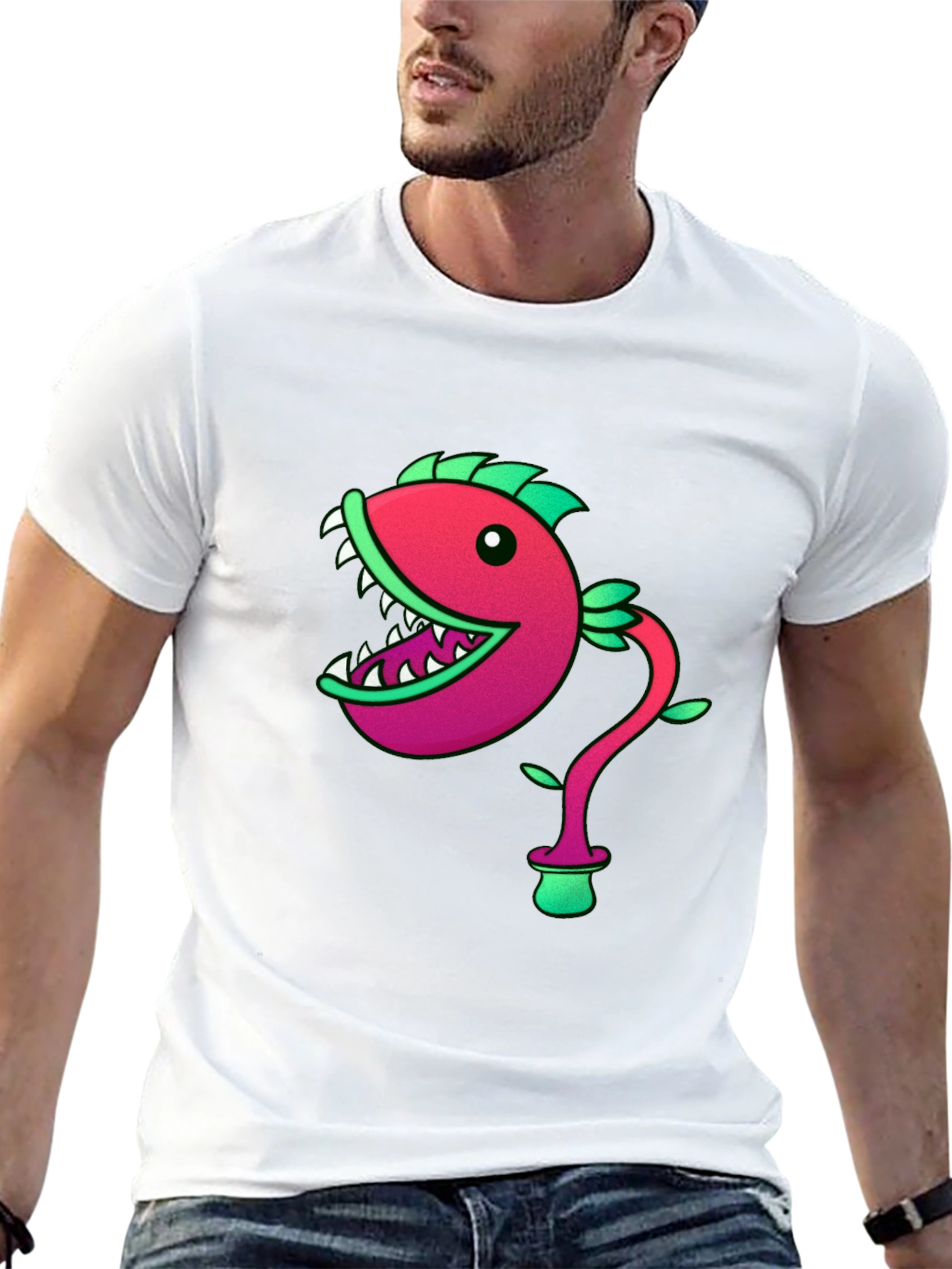 Fish Plant Graphic Print T-Shirt