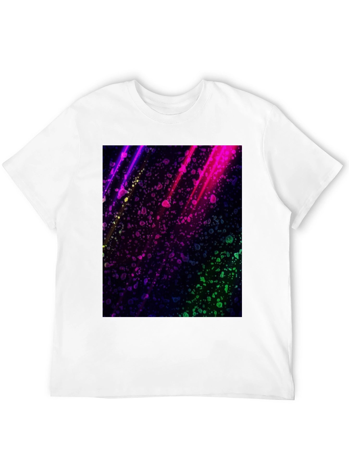 Vibrant Abstract Graphic Black T-Shirt