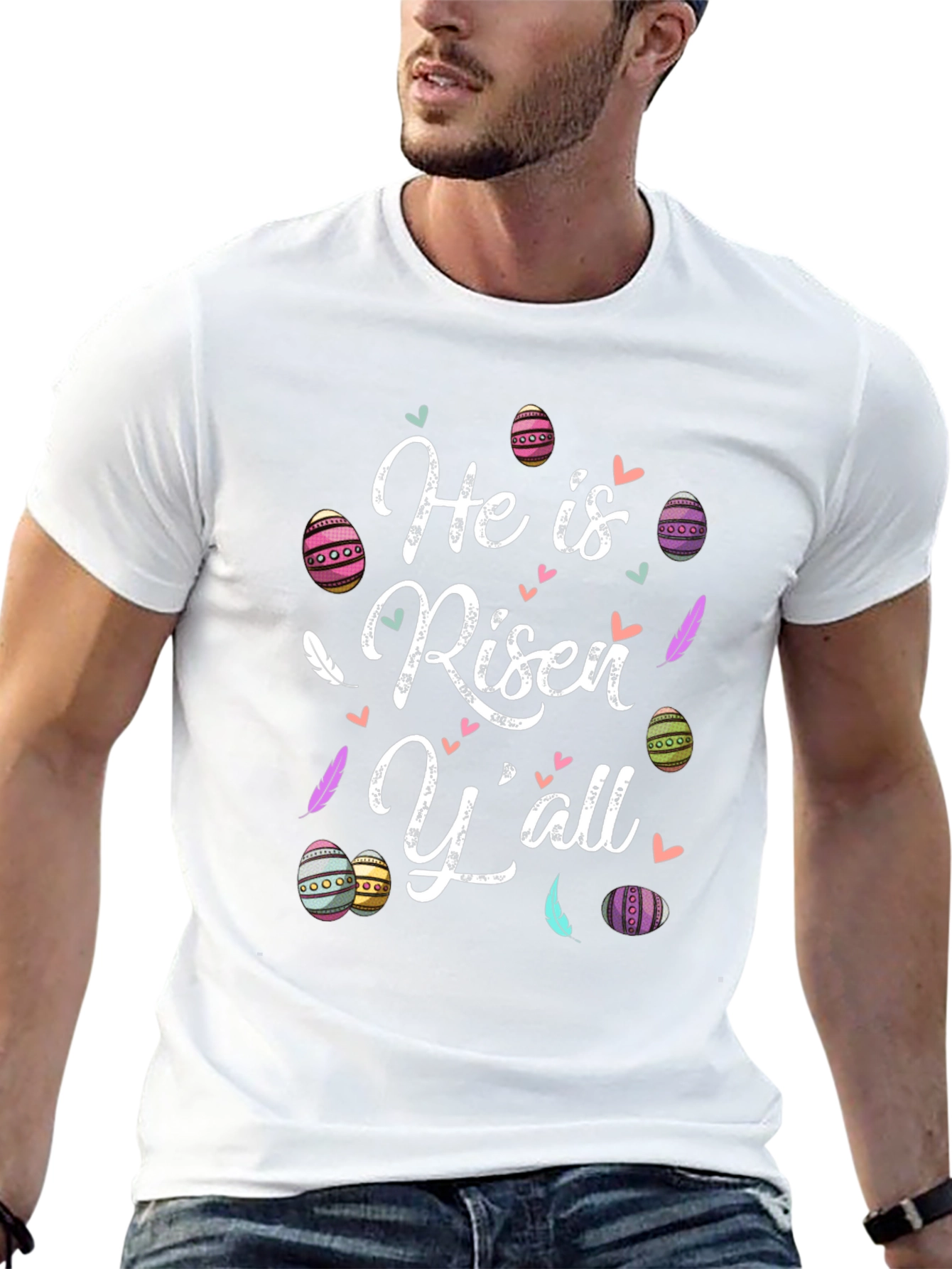 He is Risen Yall Easter Graphic T-Shirt
