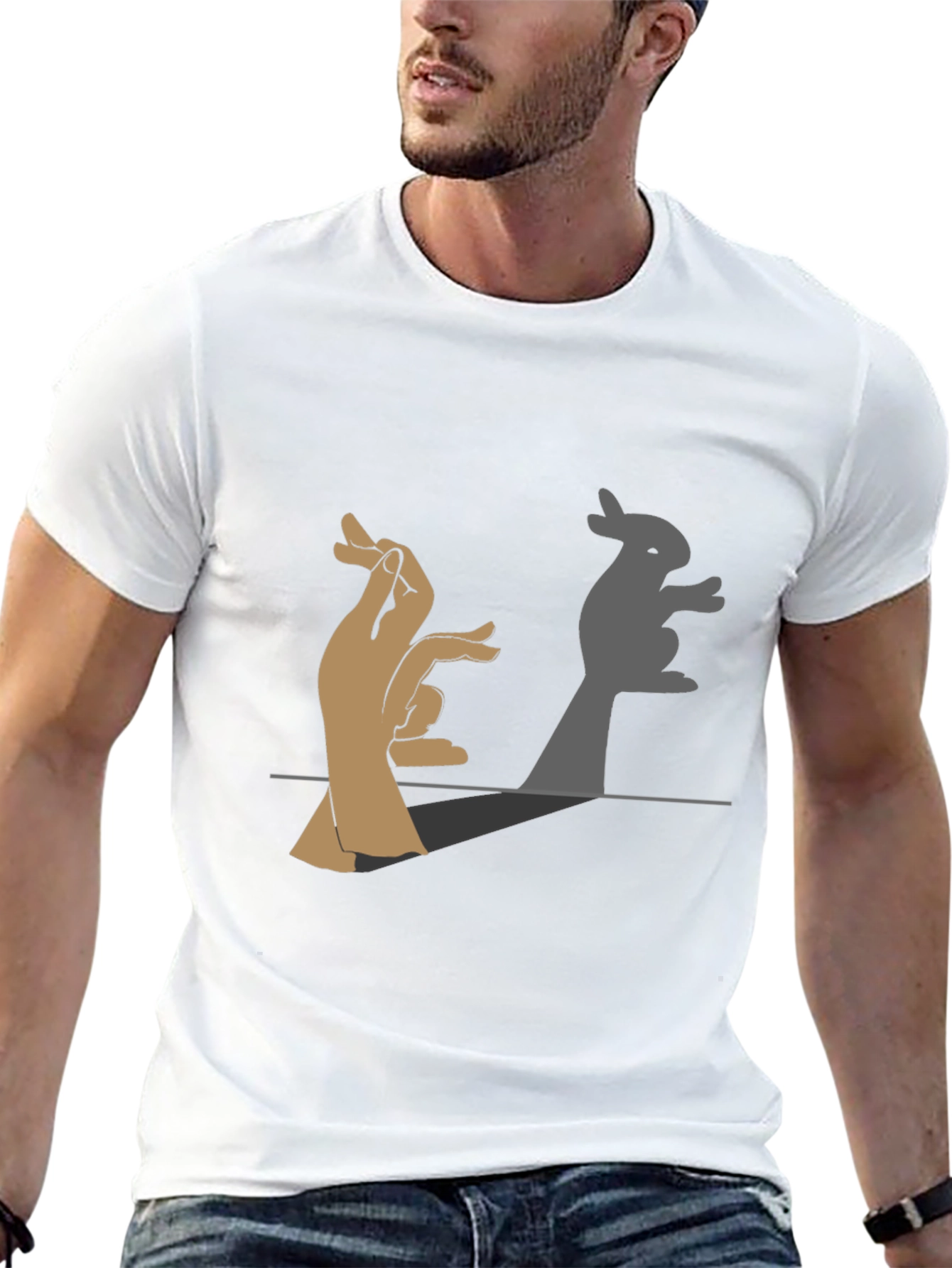 Bunny Shadow Hand Puppet Graphic Tee