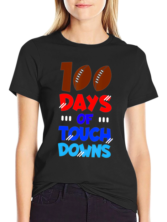 100 Days of Touchdowns Football T-Shirt