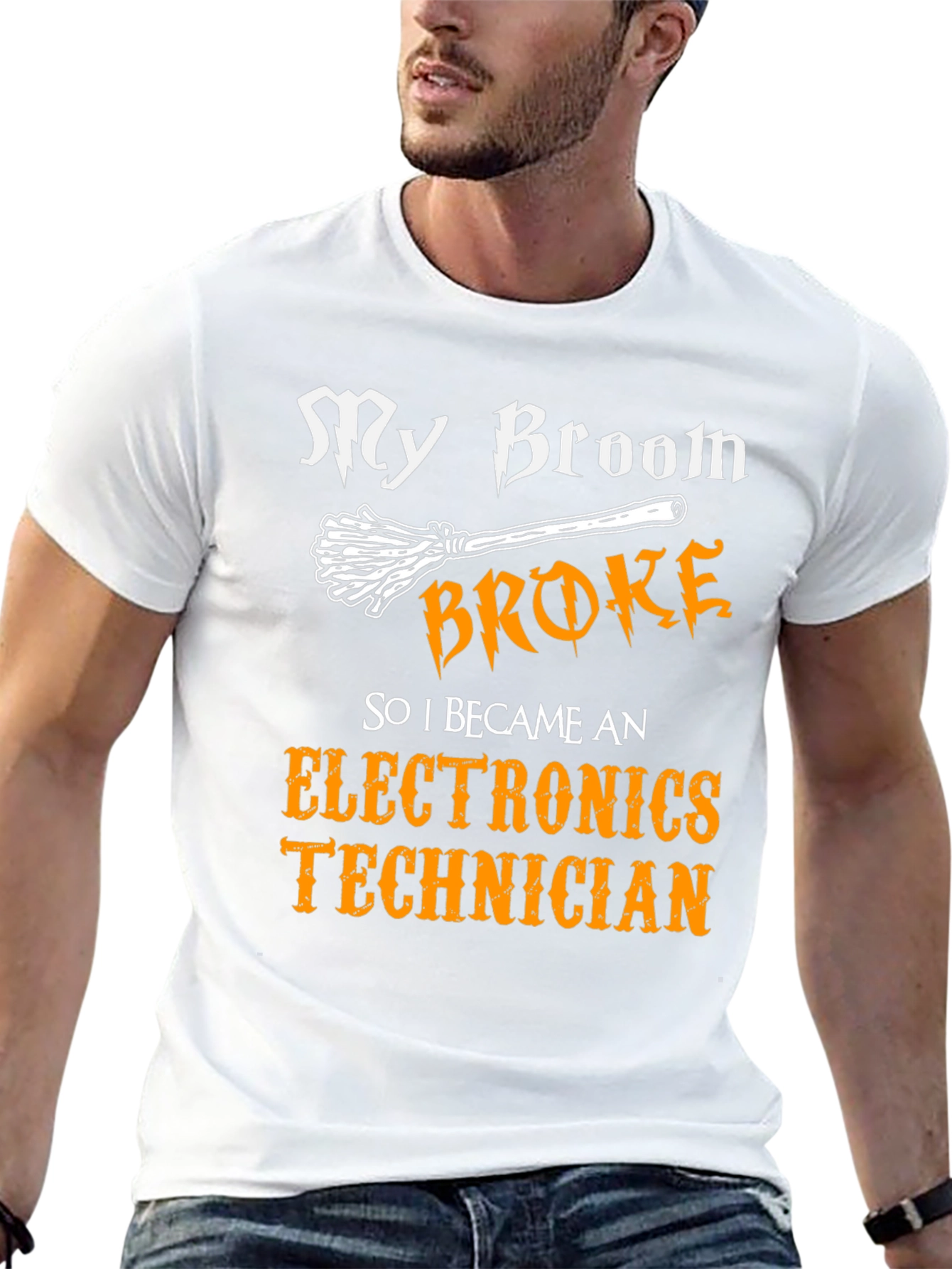 My Broom Broke Electronics Technician Graphic Tee