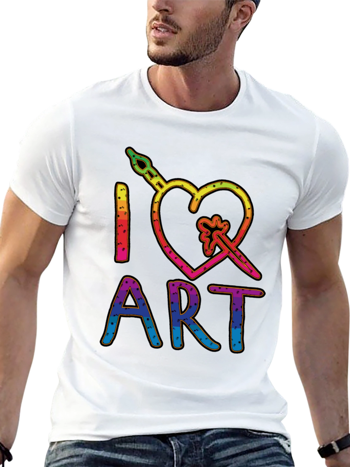 I Heart Art Graphic T-Shirt - Rainbow Design