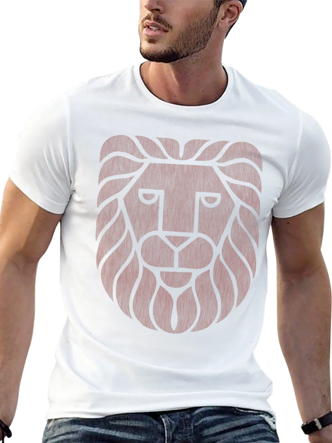 Lion Graphic Tee - Black Crew Neck T-Shirt
