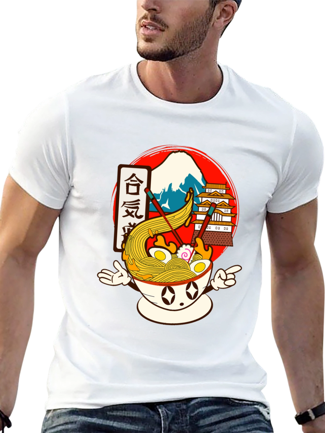 Ramen Bowl Graphic Tee - Anime Food Shirt