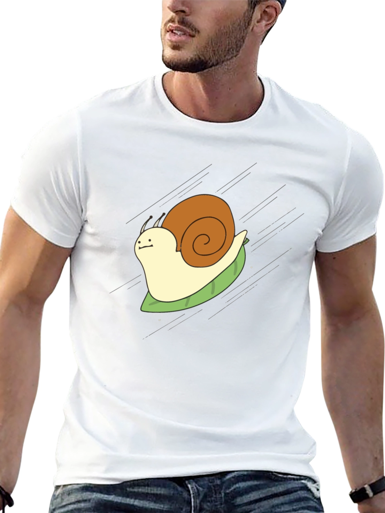 Snail Rider Graphic Tee - Funny Cartoon Shirt