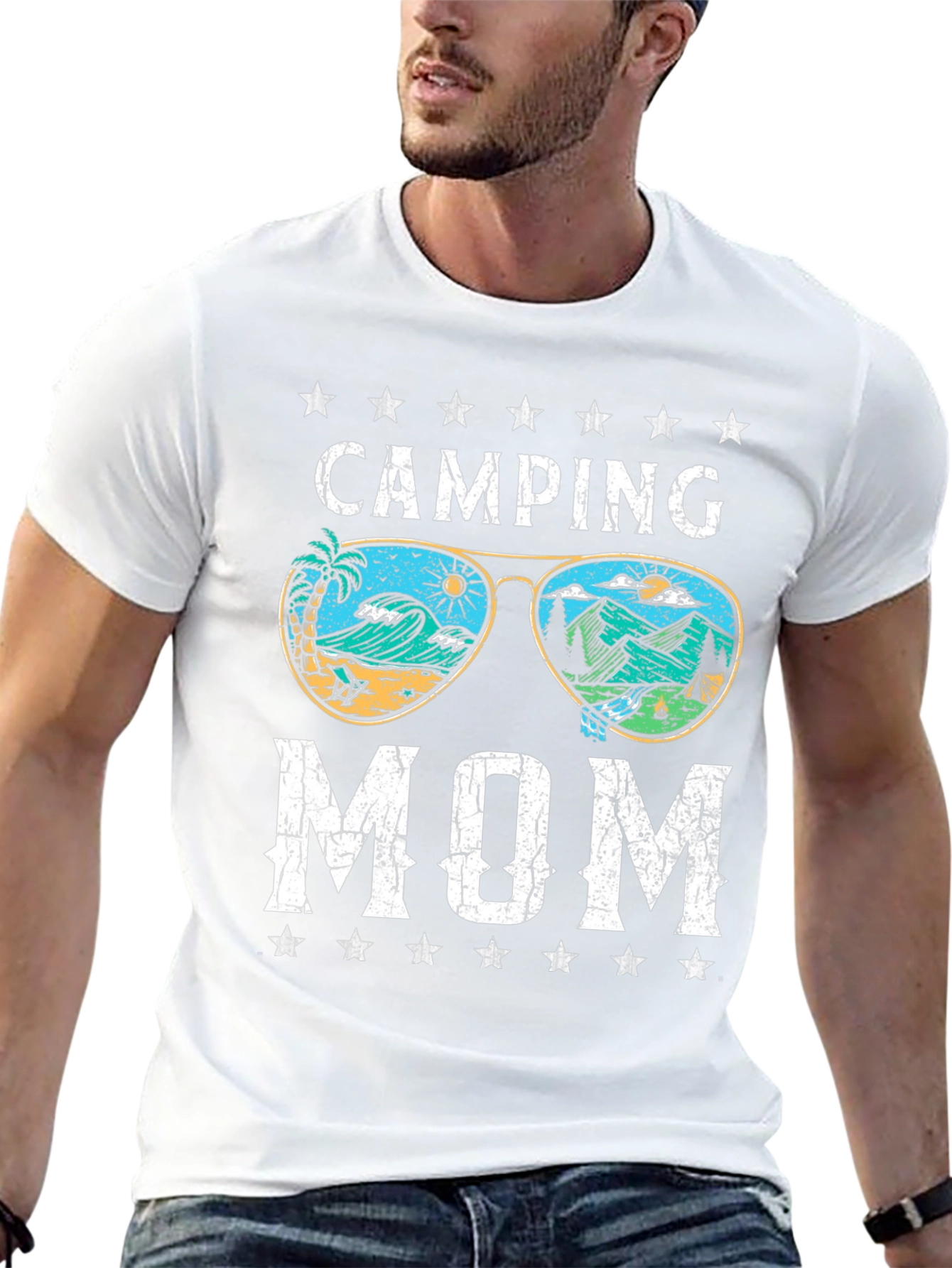 Camping Mom Black Graphic T-Shirt