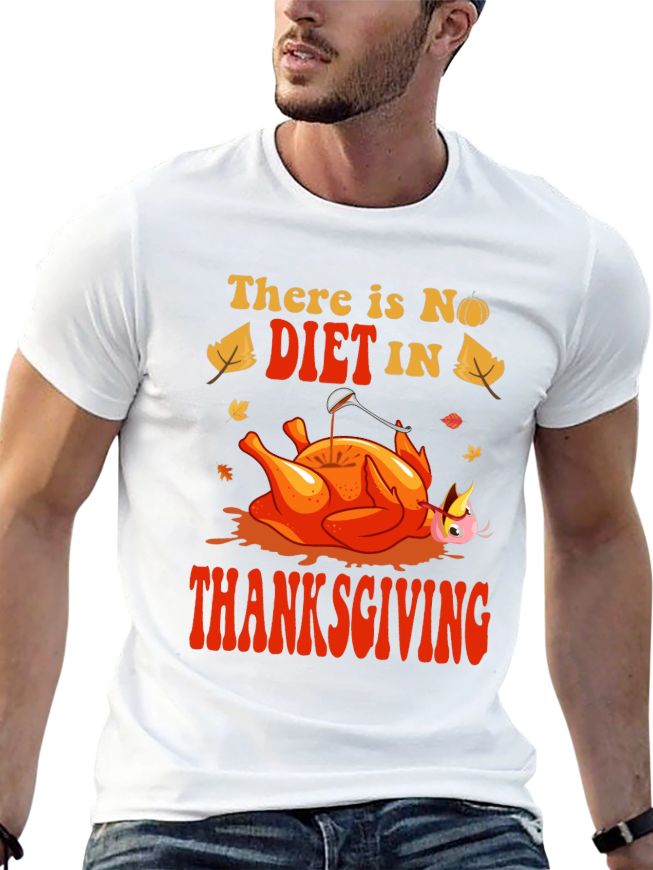 Thanksgiving No Diet Graphic Tee - Mens