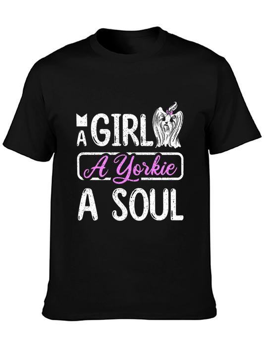 A Girl A Yorkie A Soul - Graphic T-Shirt