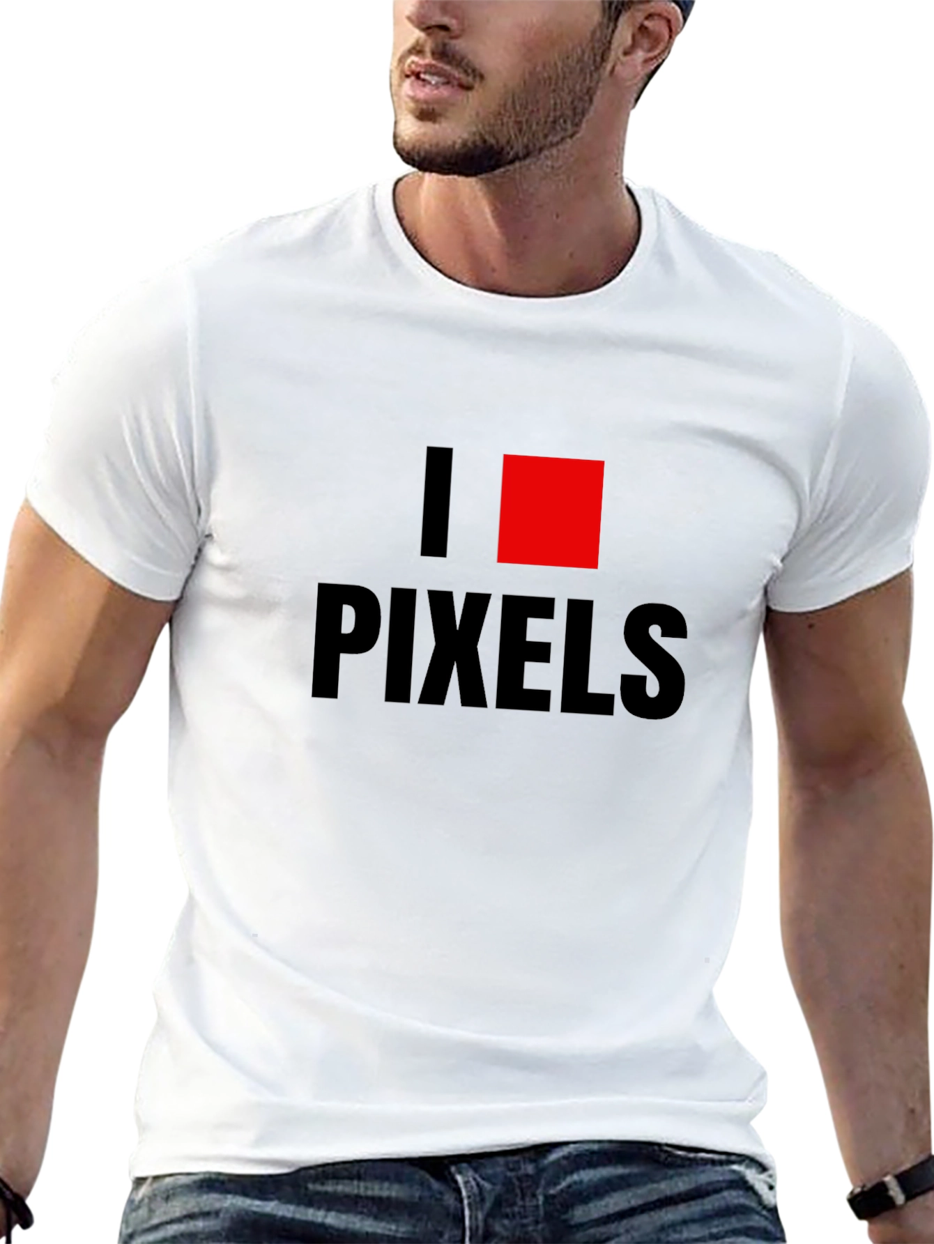 I Heart Pixels Black T-Shirt - Graphic Design Love