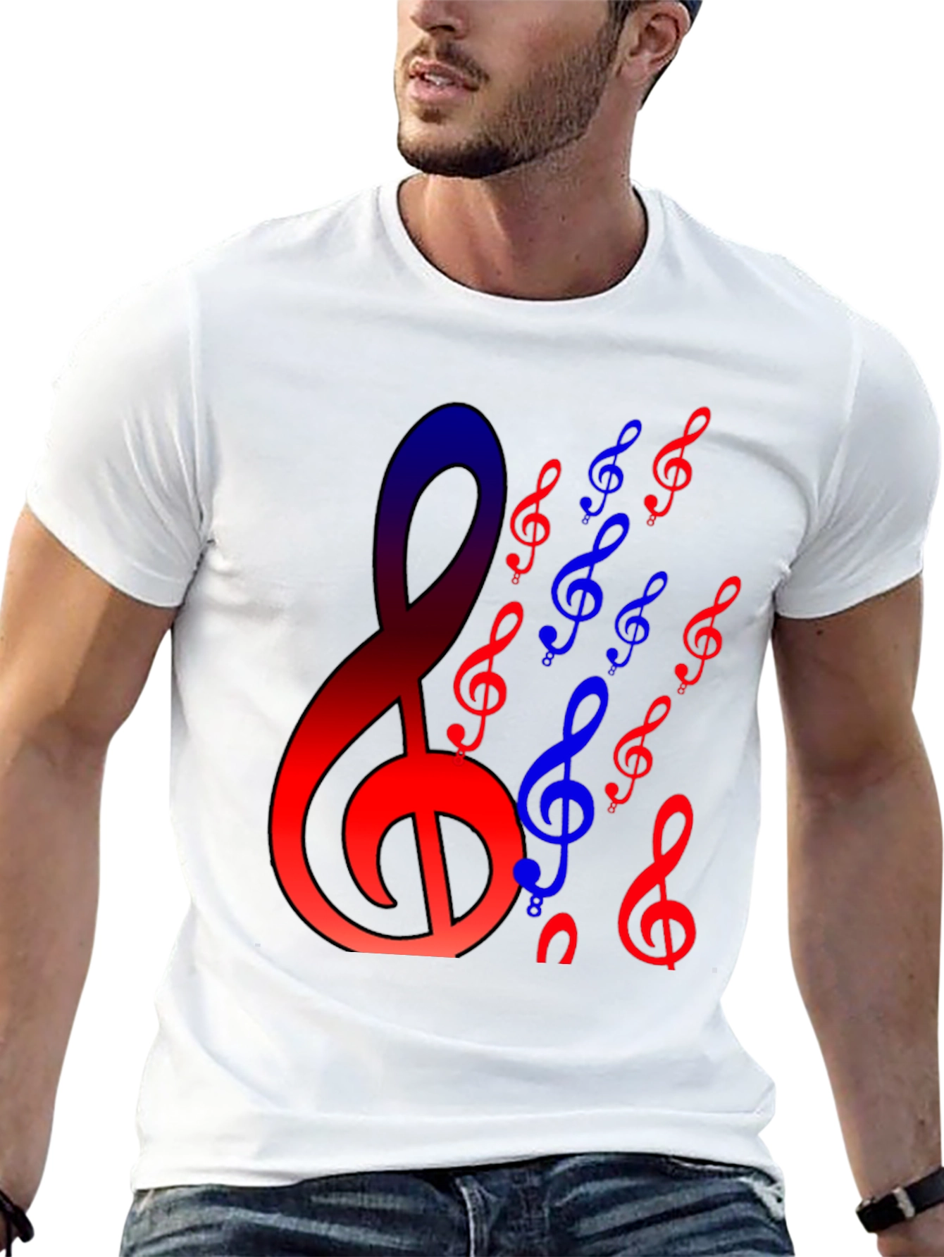 Musical Clef Graphic Tee - Black