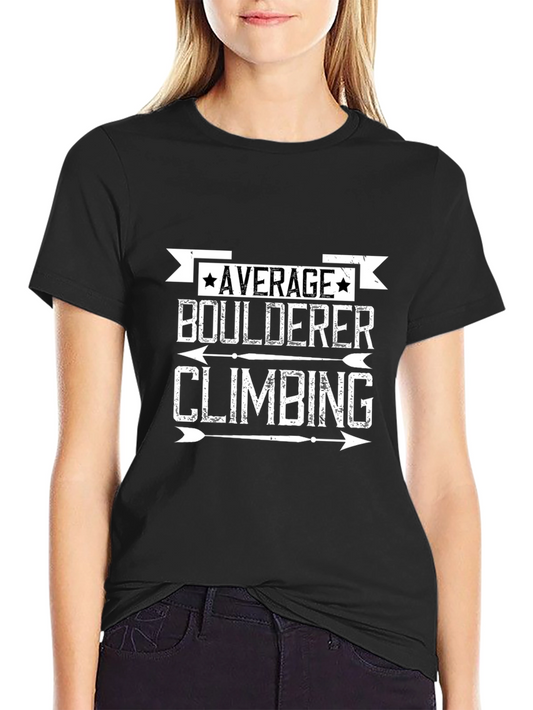 Average Boulderer Climbing T-Shirt - Black Graphic Tee