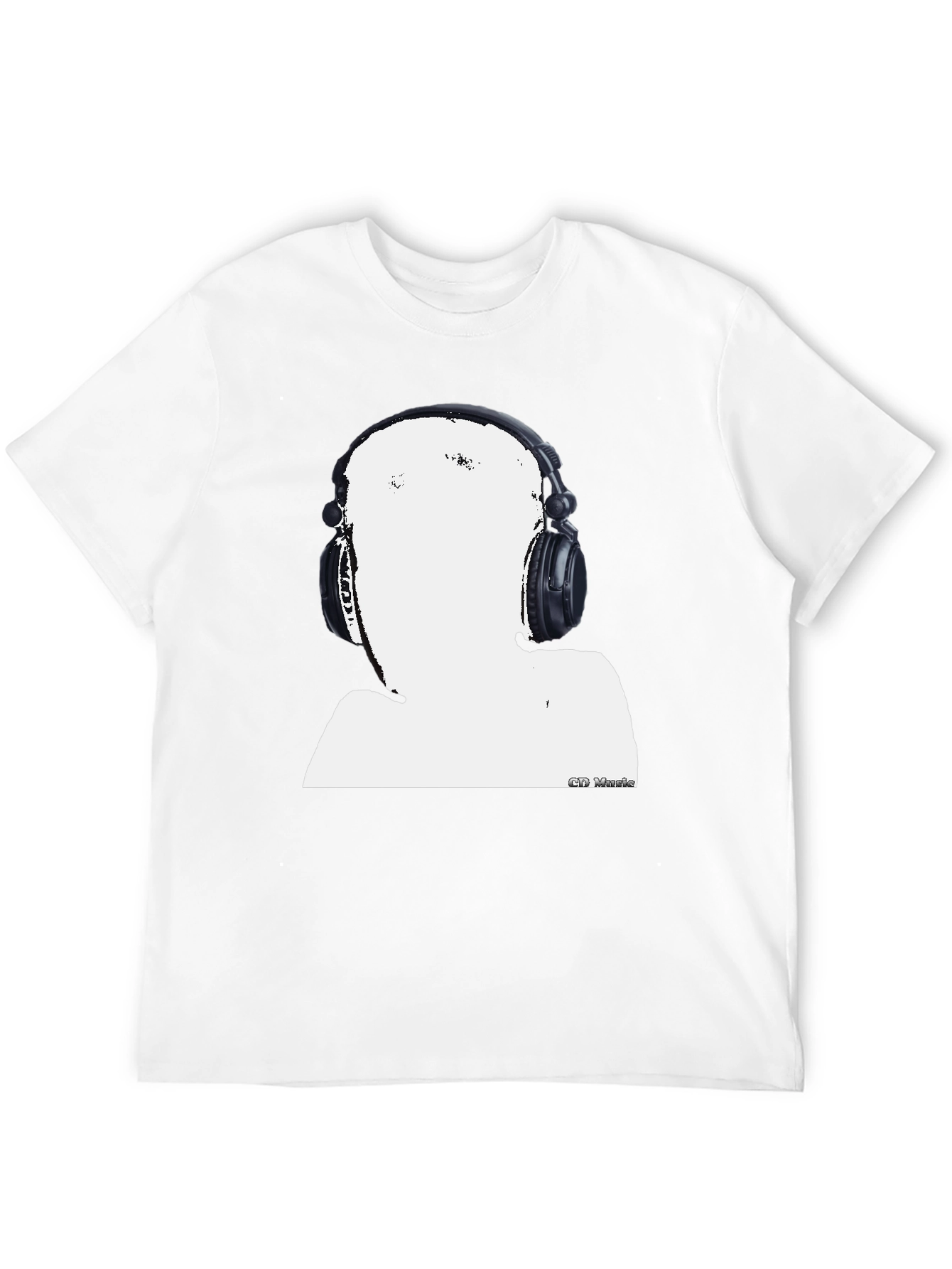 Abstract DJ Graphic Tee - Black Casual T-Shirt