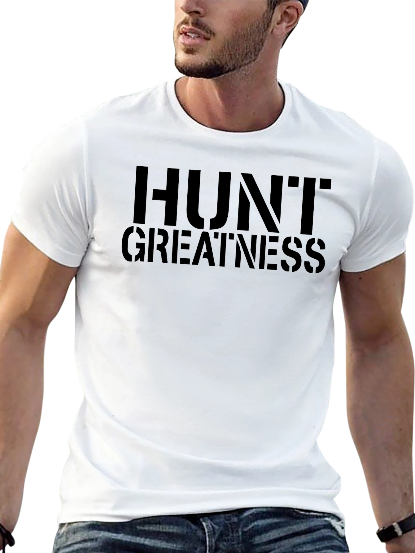 Hunt Greatness Black Graphic T-Shirt
