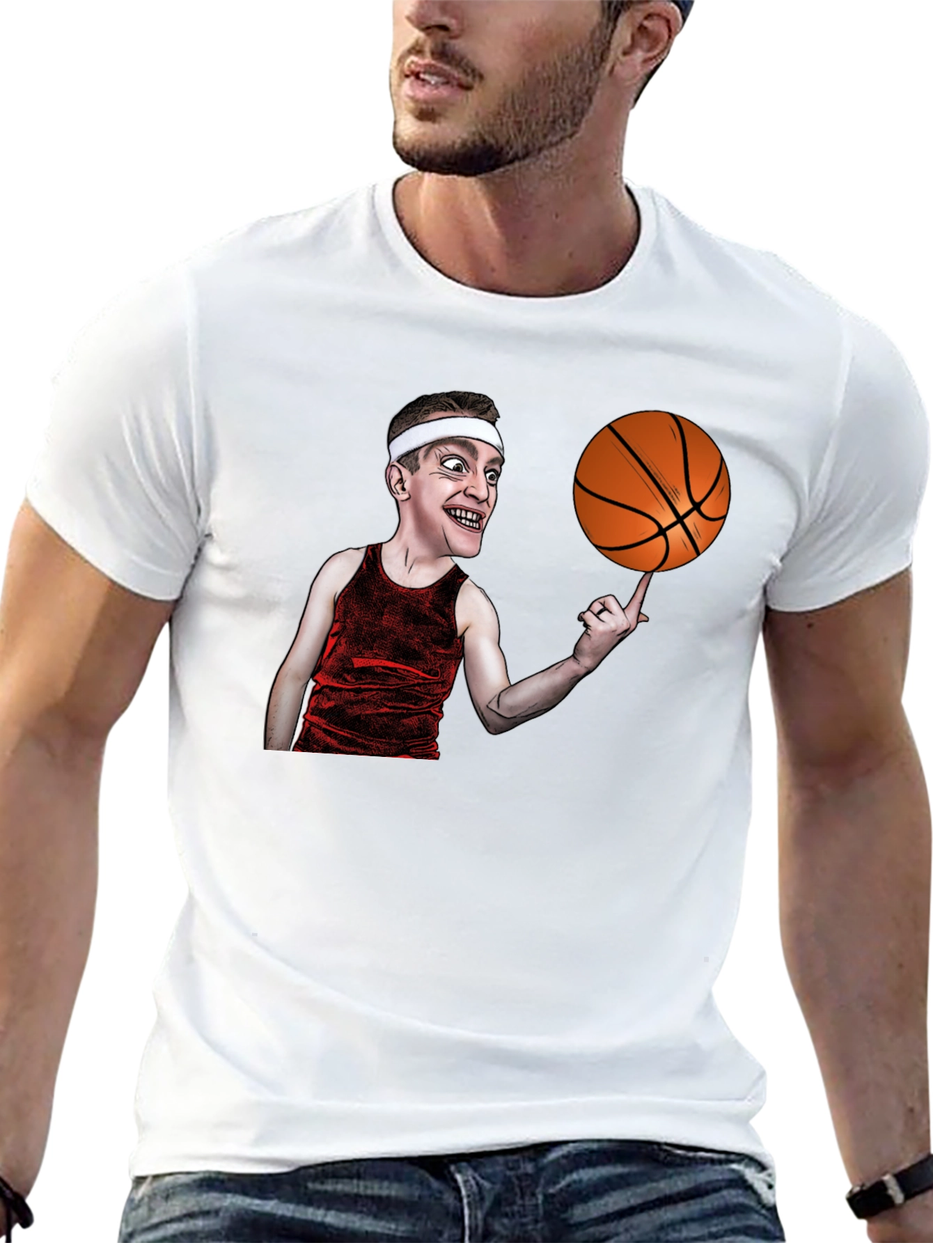 Basketball Cartoon Graphic T-Shirt