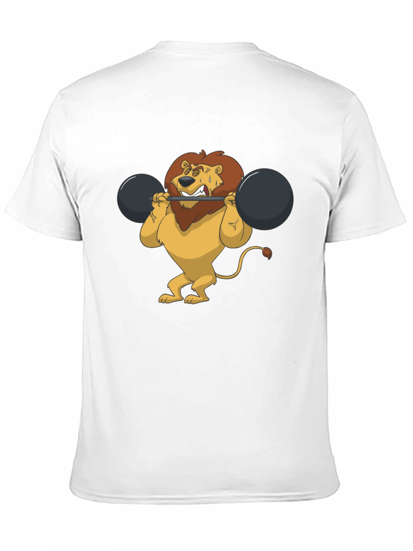 Lion Lifting Weights Graphic Tee - Black T-Shirt