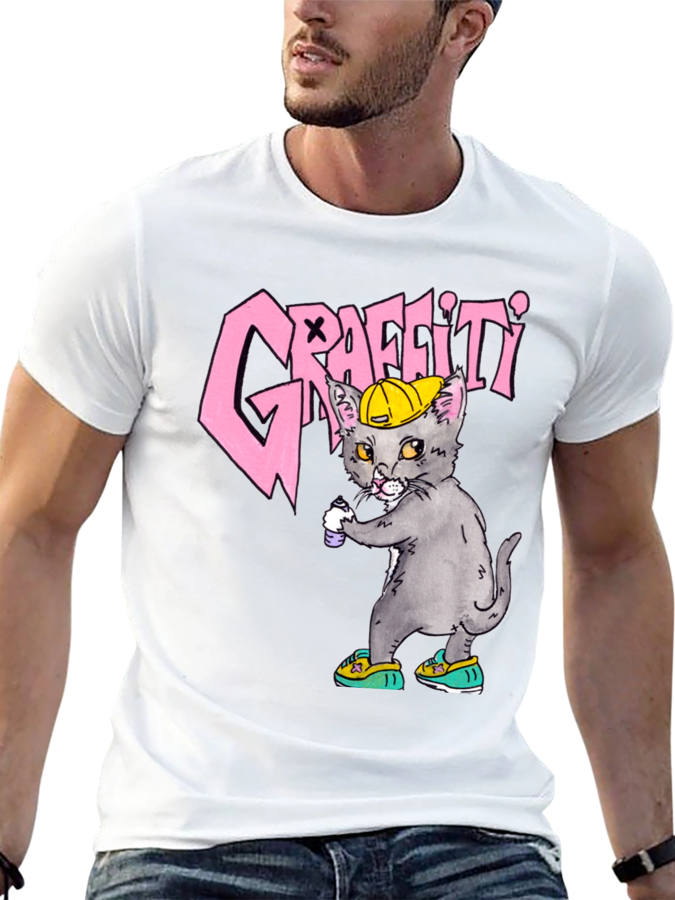 Graffiti Cat Graphic Tee