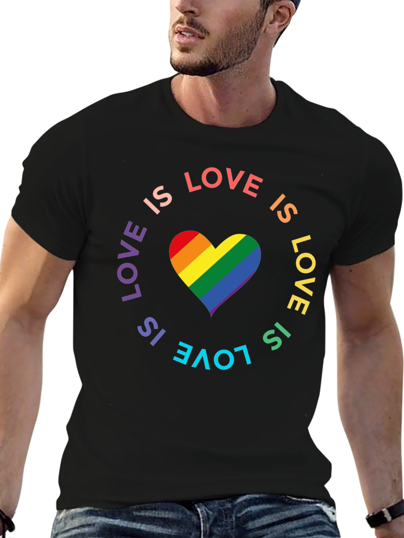 Love Is Love LGBTQ+ Rainbow Heart T-Shirt