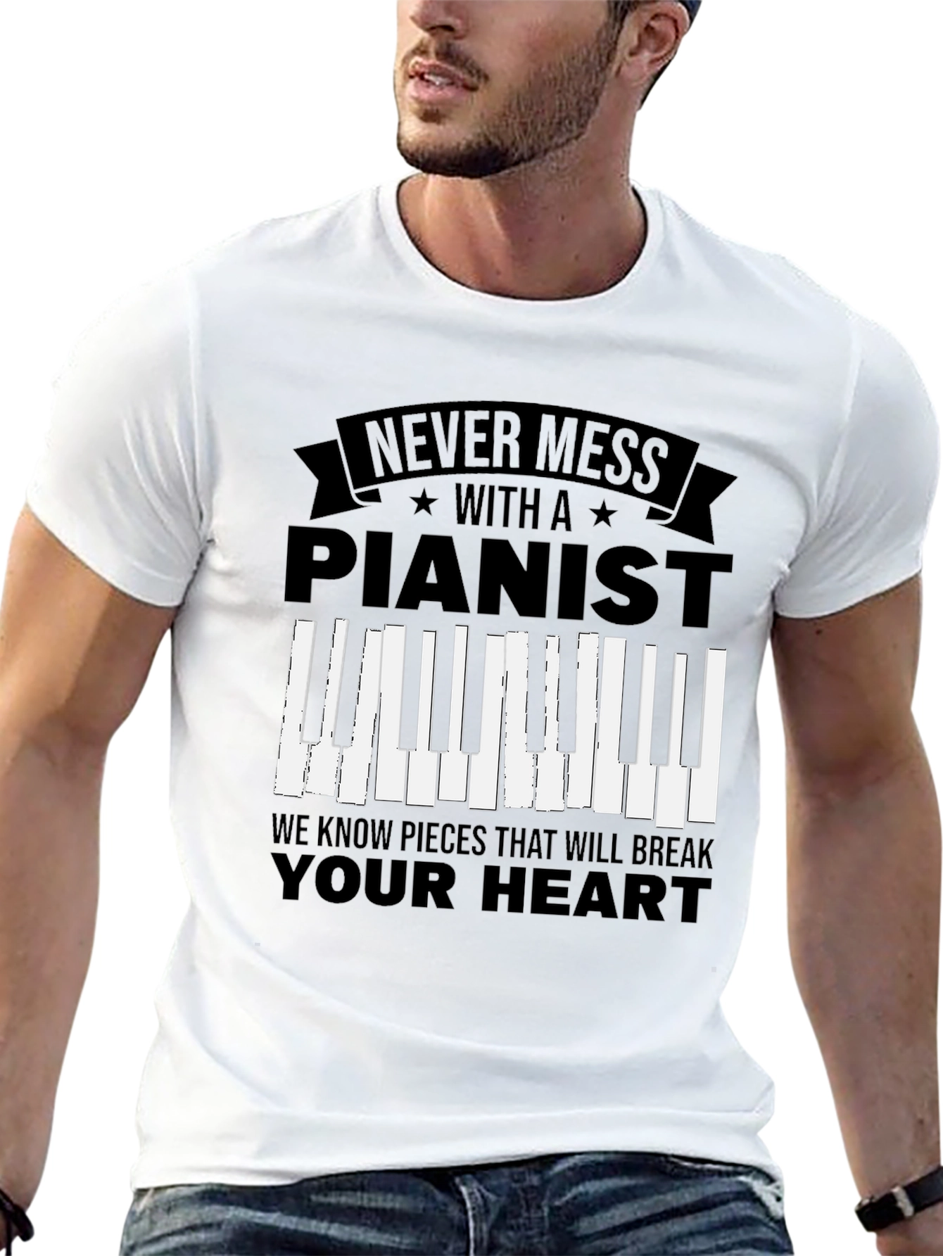 Never Mess with a Pianist Graphic Tee
