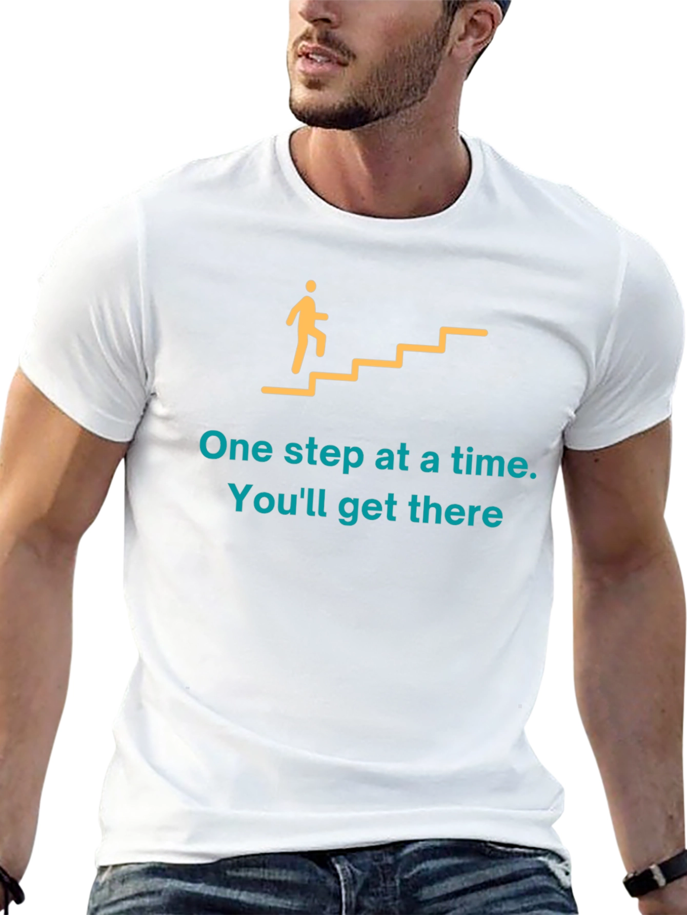 Motivational Graphic T-Shirt: One Step at a Time