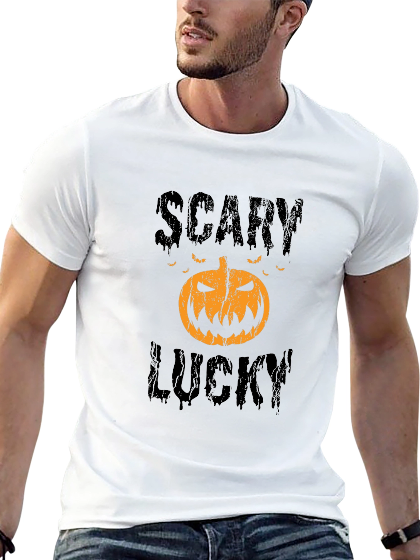 Scary Lucky Halloween Pumpkin Graphic Tee
