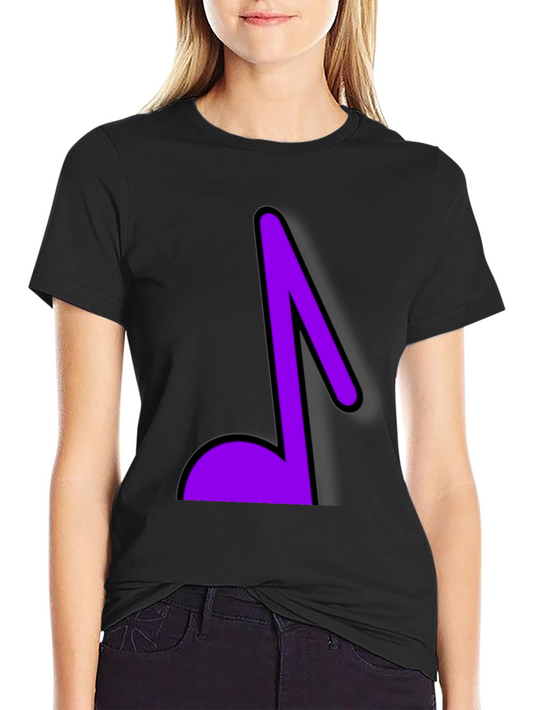 Musical Note Graphic Tee - Black Cotton T-Shirt